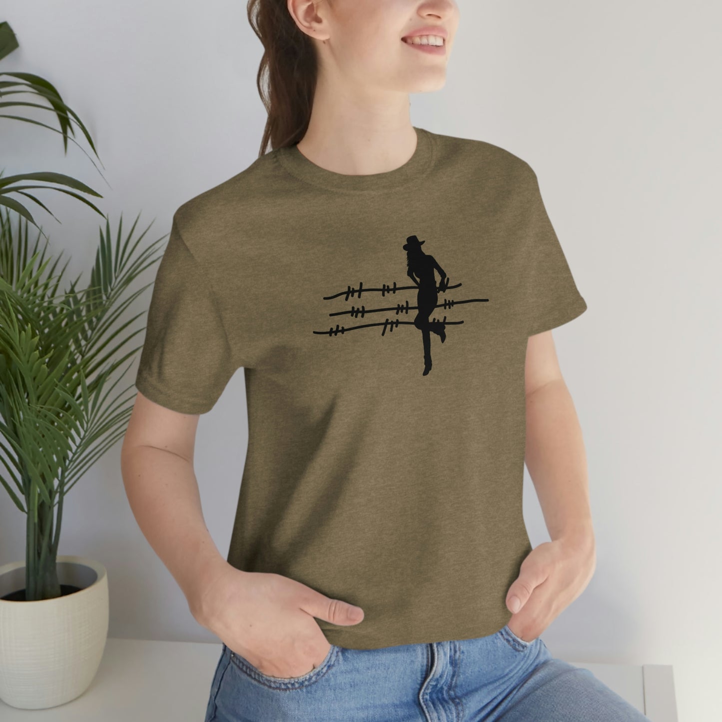 "On The Fence (black image) Unisex Jersey Short Sleeve Tee