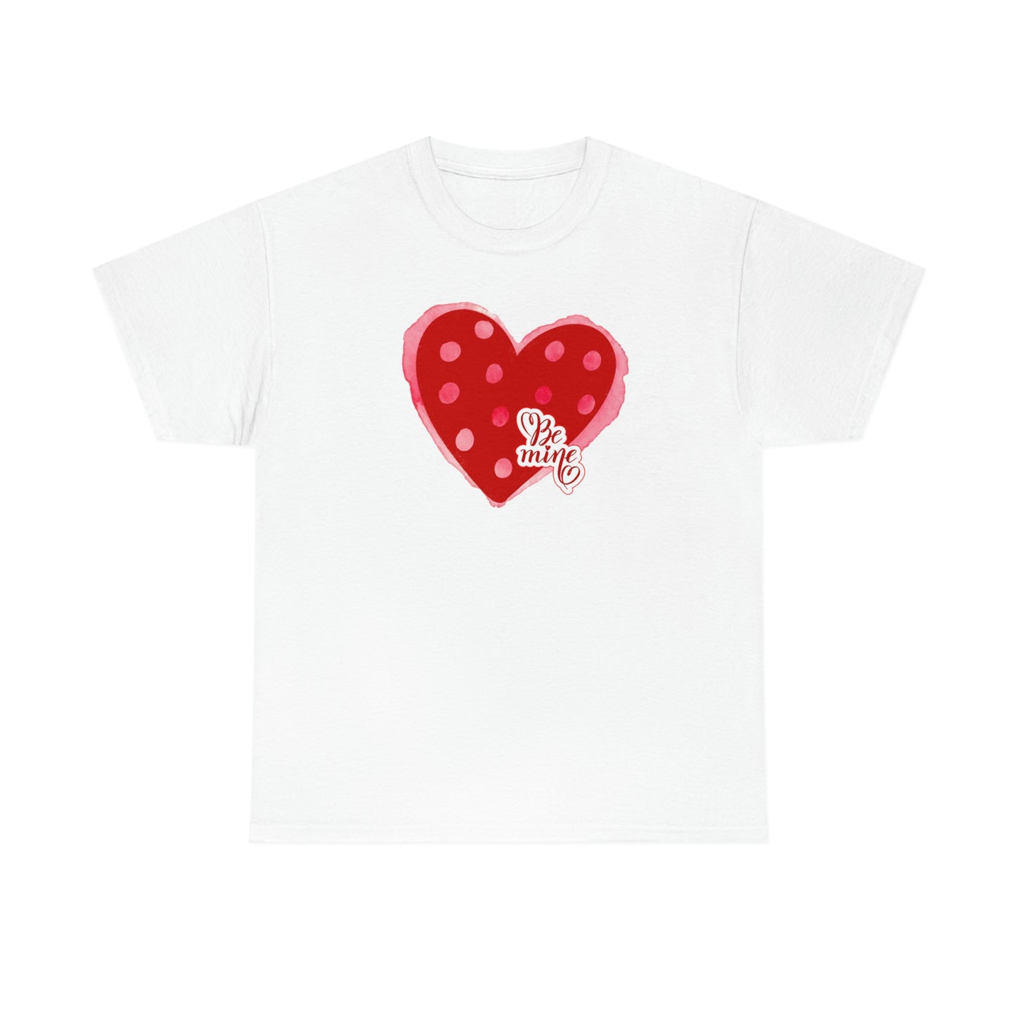 "Be Mine" Polka Dot Heart" Unisex Heavy Cotton Tee