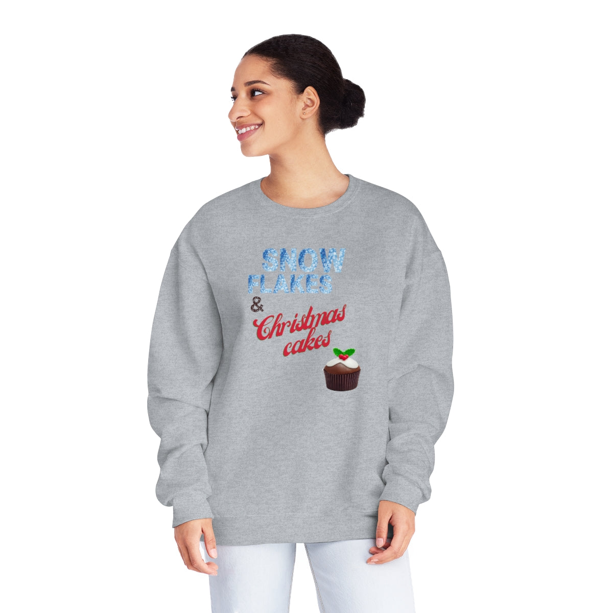 "Snow Flakes & Christmas Cakes" Unisex NuBlend® Crewneck Sweatshirt