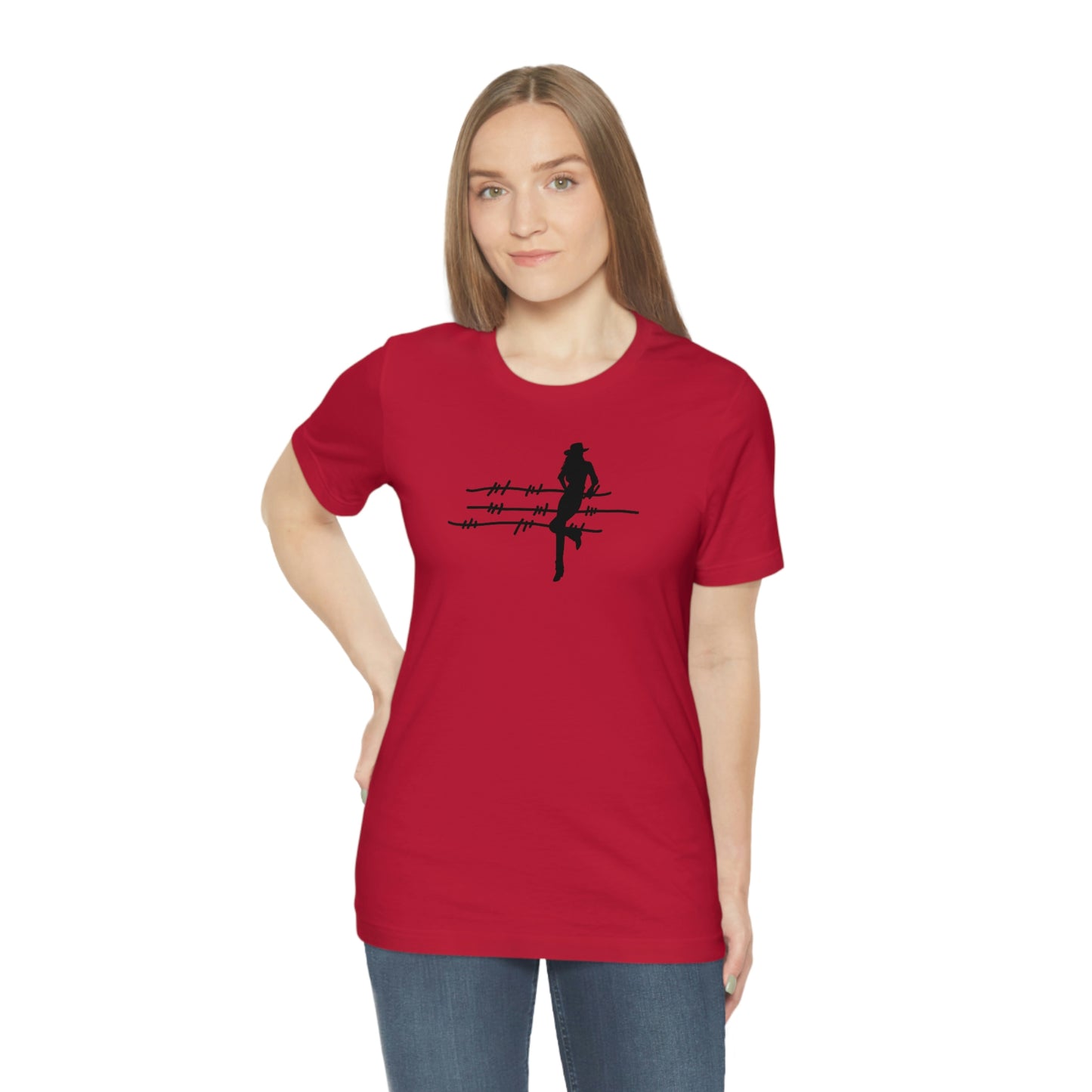 "On The Fence (black image) Unisex Jersey Short Sleeve Tee