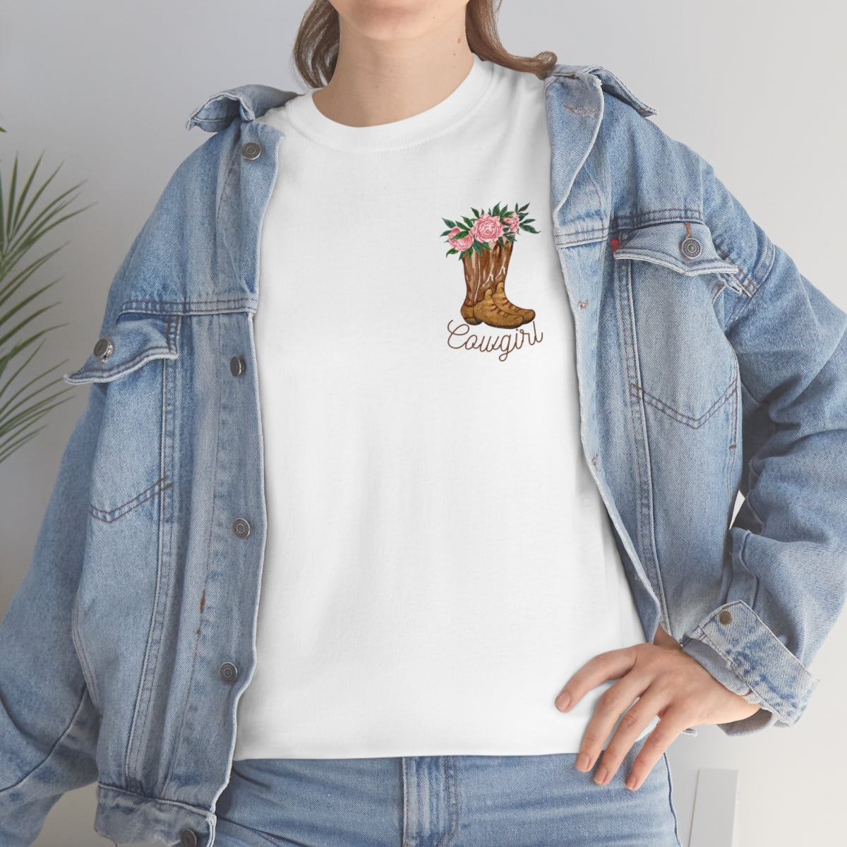"Cowgirl/Herd That" Unisex Heavy Cotton Tee Front/Back Designs