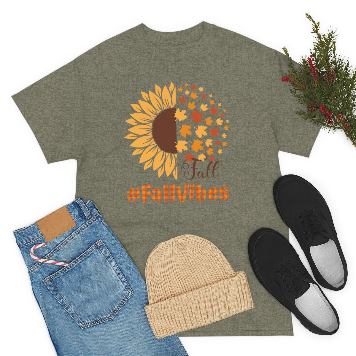 "#FallVibes" Unisex Heavy Cotton Tee