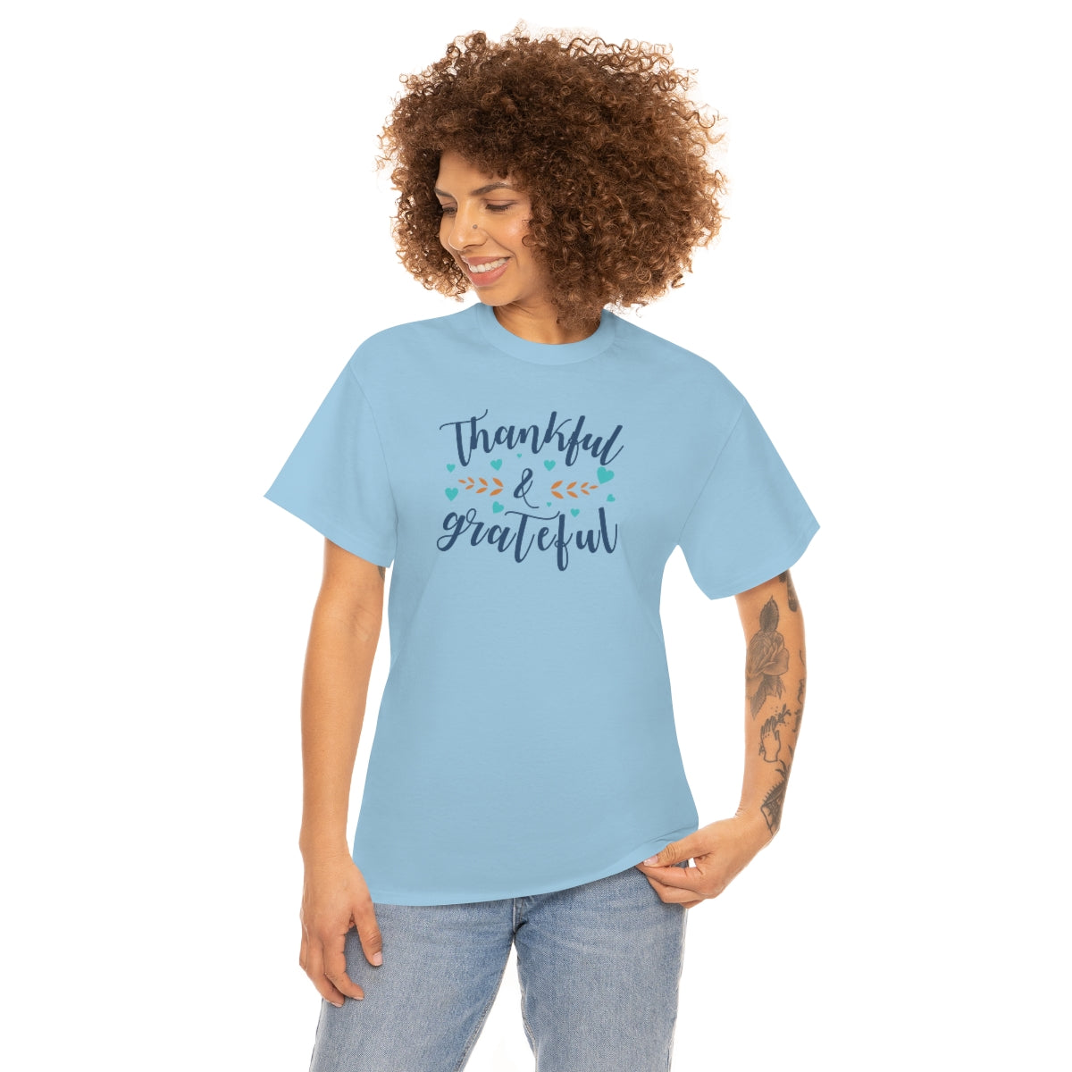 "Thankful & Grateful" Unisex Heavy Cotton Tee