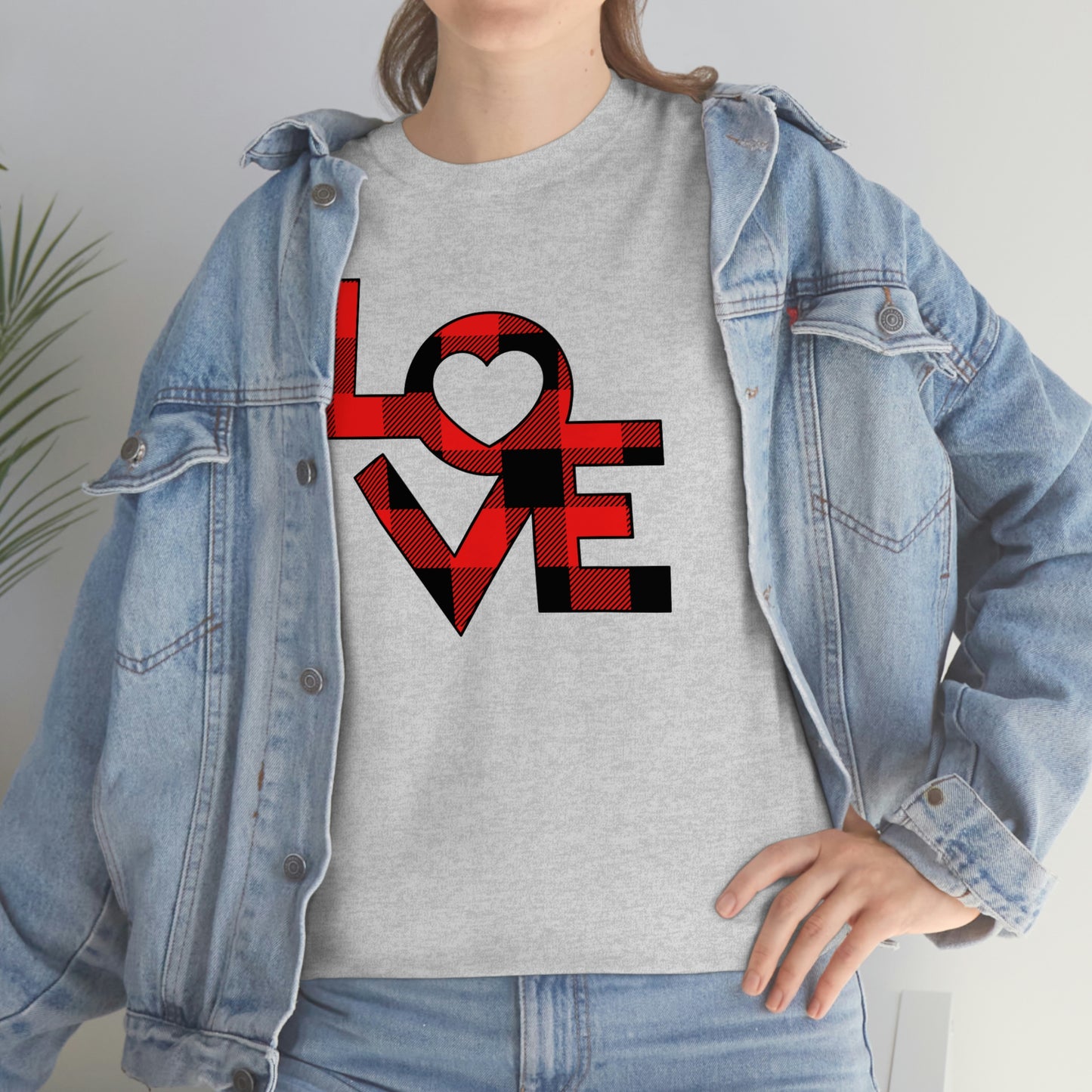 "Plaid LOVE" Unisex Heavy Cotton Tee