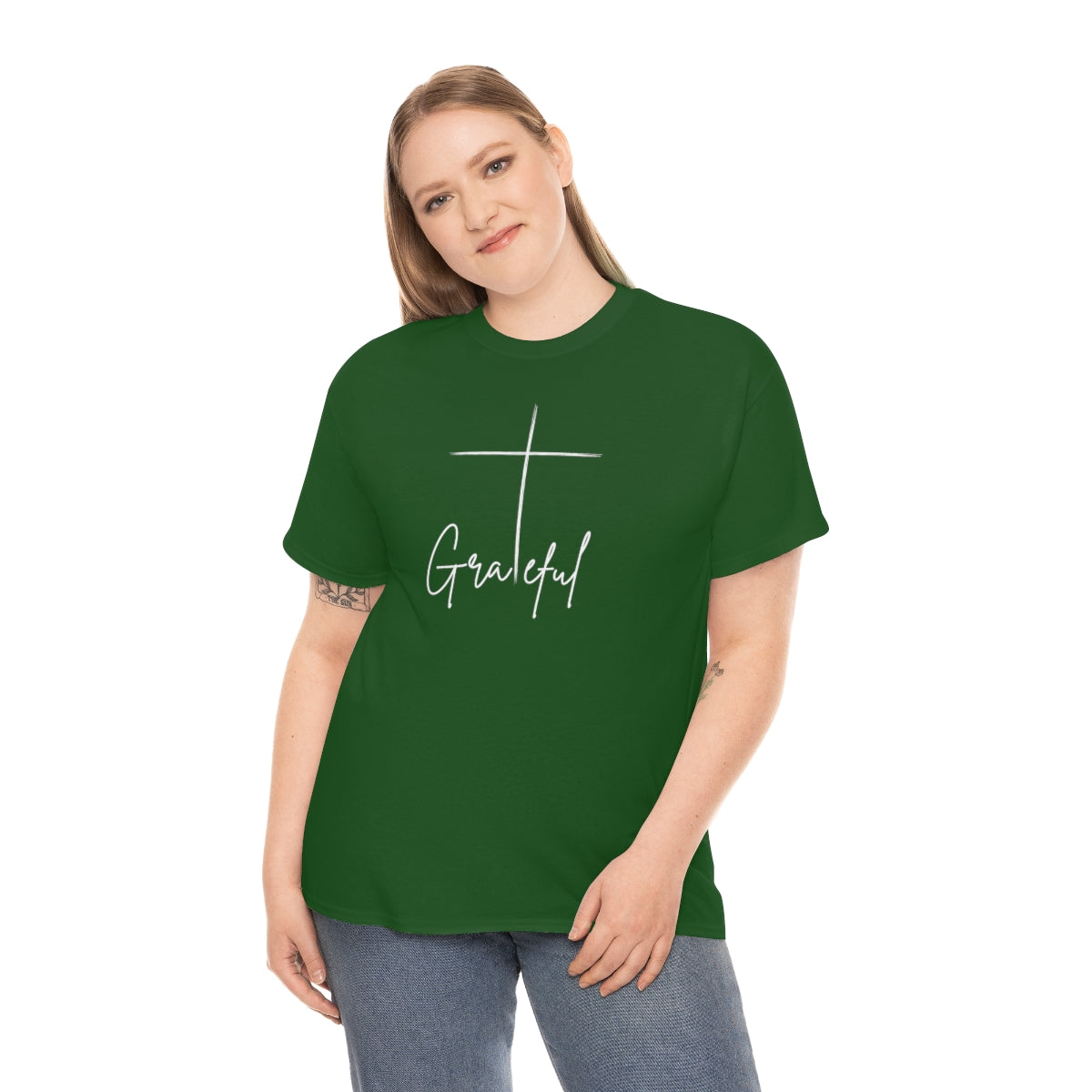"Grateful Cross" Unisex Heavy Cotton Tee