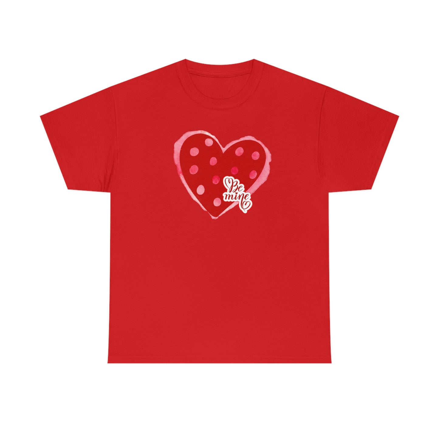 "Be Mine" Polka Dot Heart" Unisex Heavy Cotton Tee