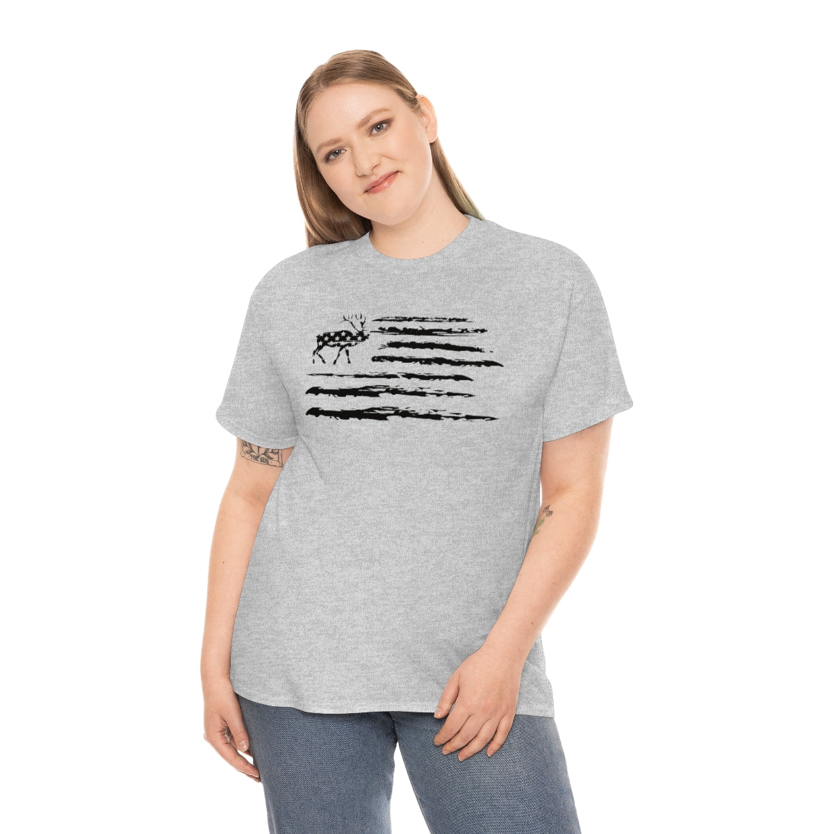 "Black Deer Flag" Unisex Heavy Cotton Tee