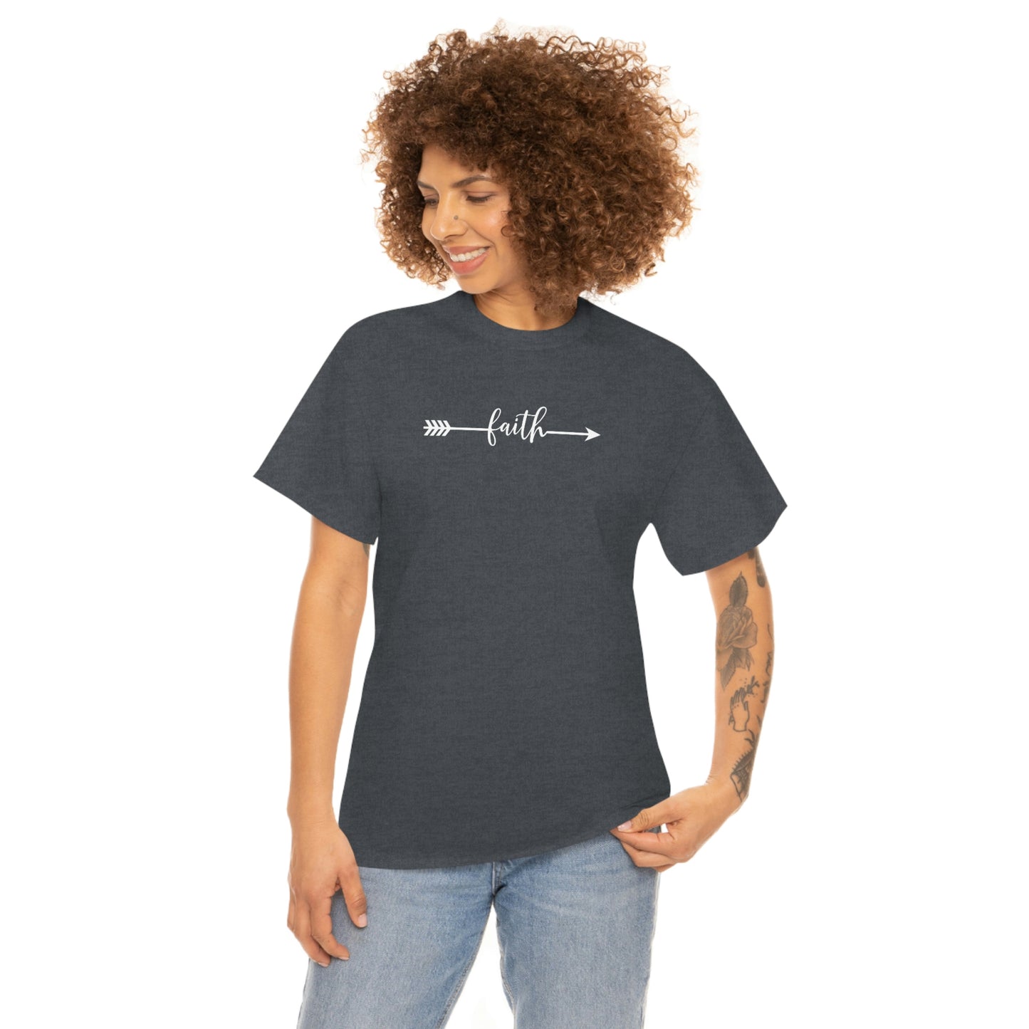 "Faith Arrow" Unisex Heavy Cotton Tee