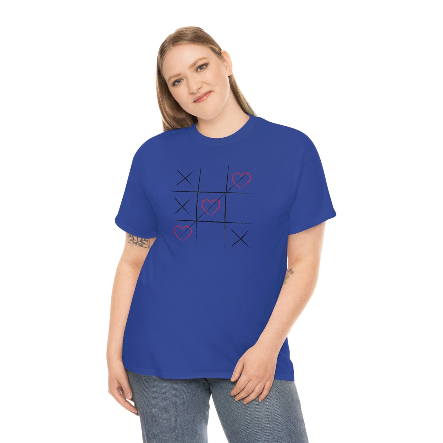 "XOXO Tic-Tac-Toe" Unisex Heavy Cotton Tee