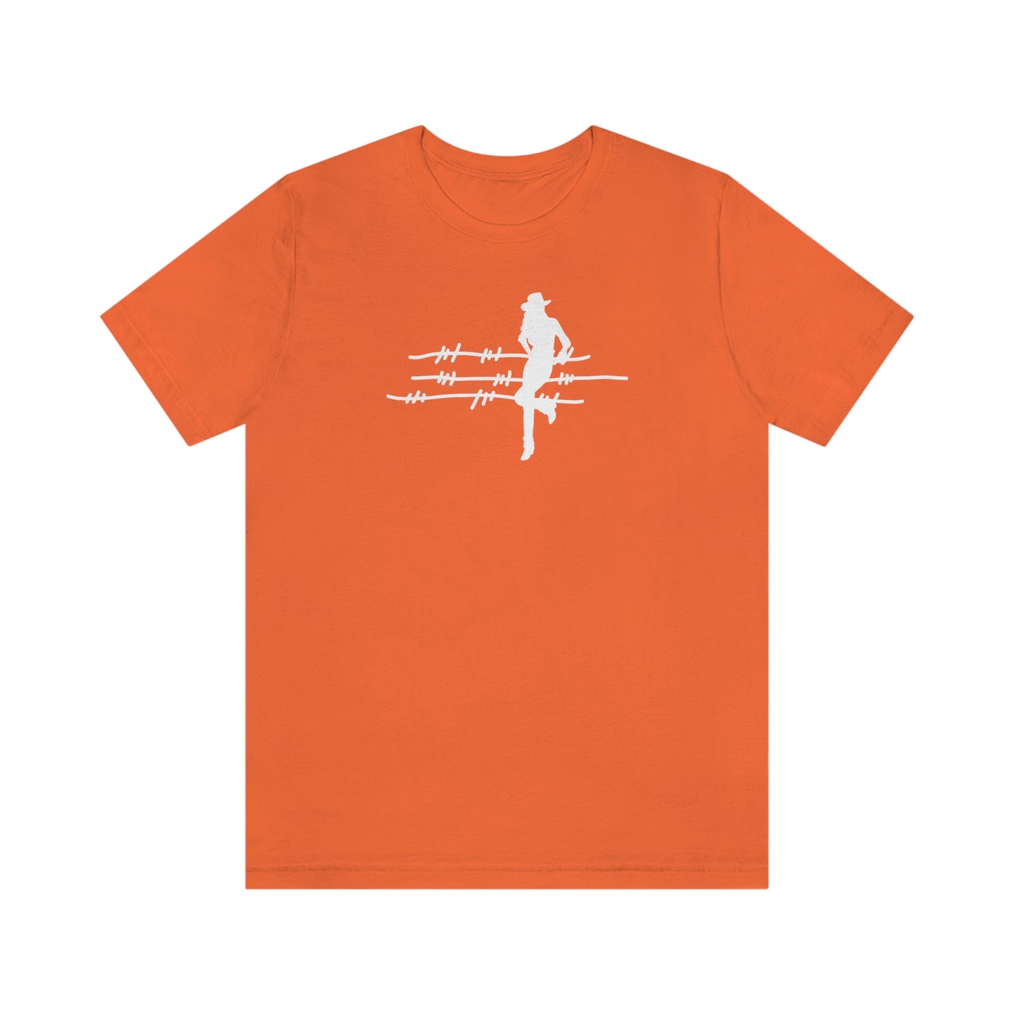 "On The Fence" (white image) Unisex Jersey Short Sleeve Tee