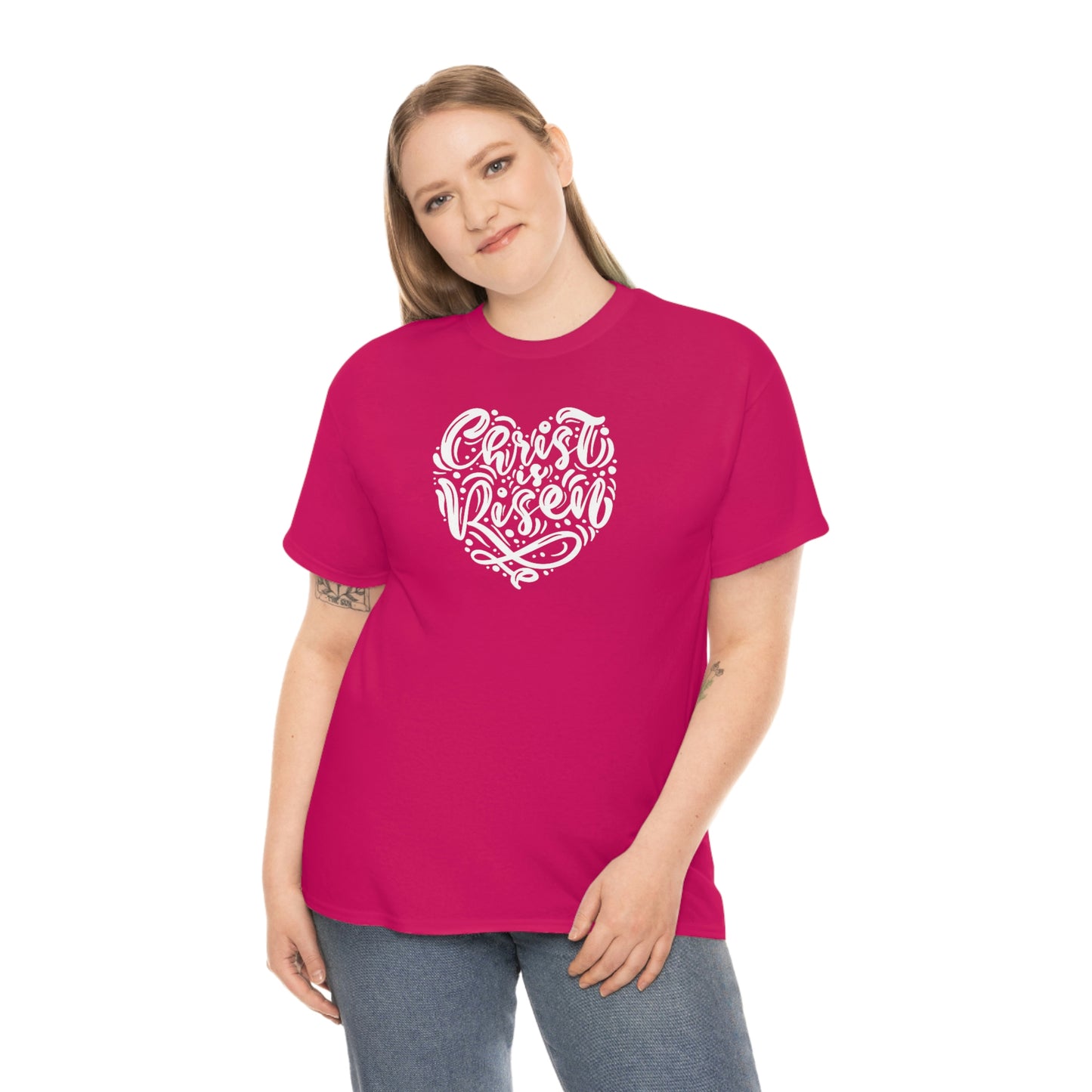 "Christ is Risen Heart" Unisex Heavy Cotton Tee