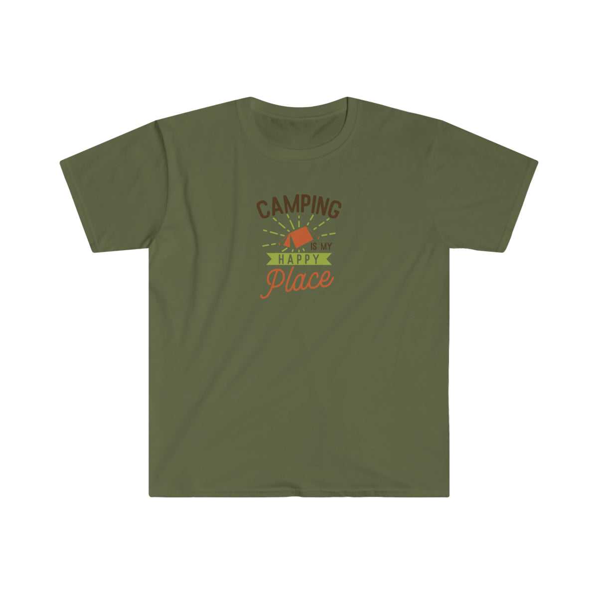 "Camping Is My Happy Place" Unisex Softstyle T-Shirt