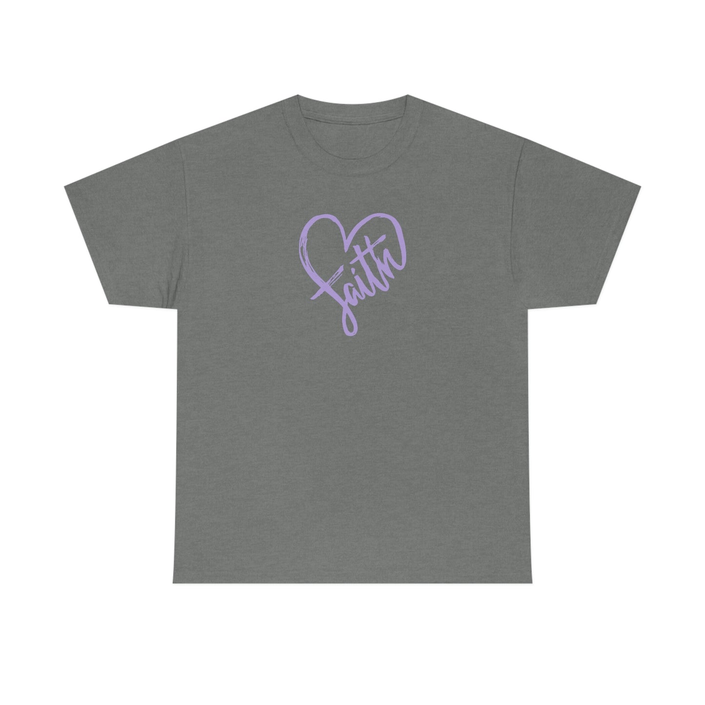 "Purple Faith Heart" Unisex Heavy Cotton Tee