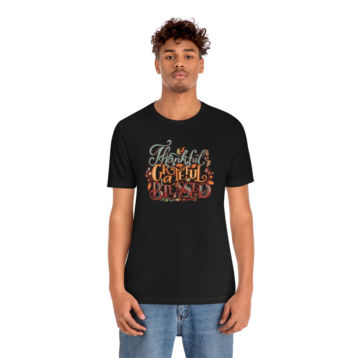 Thankful Grateful Blessed Unisex Jersey Short Sleeve Tee