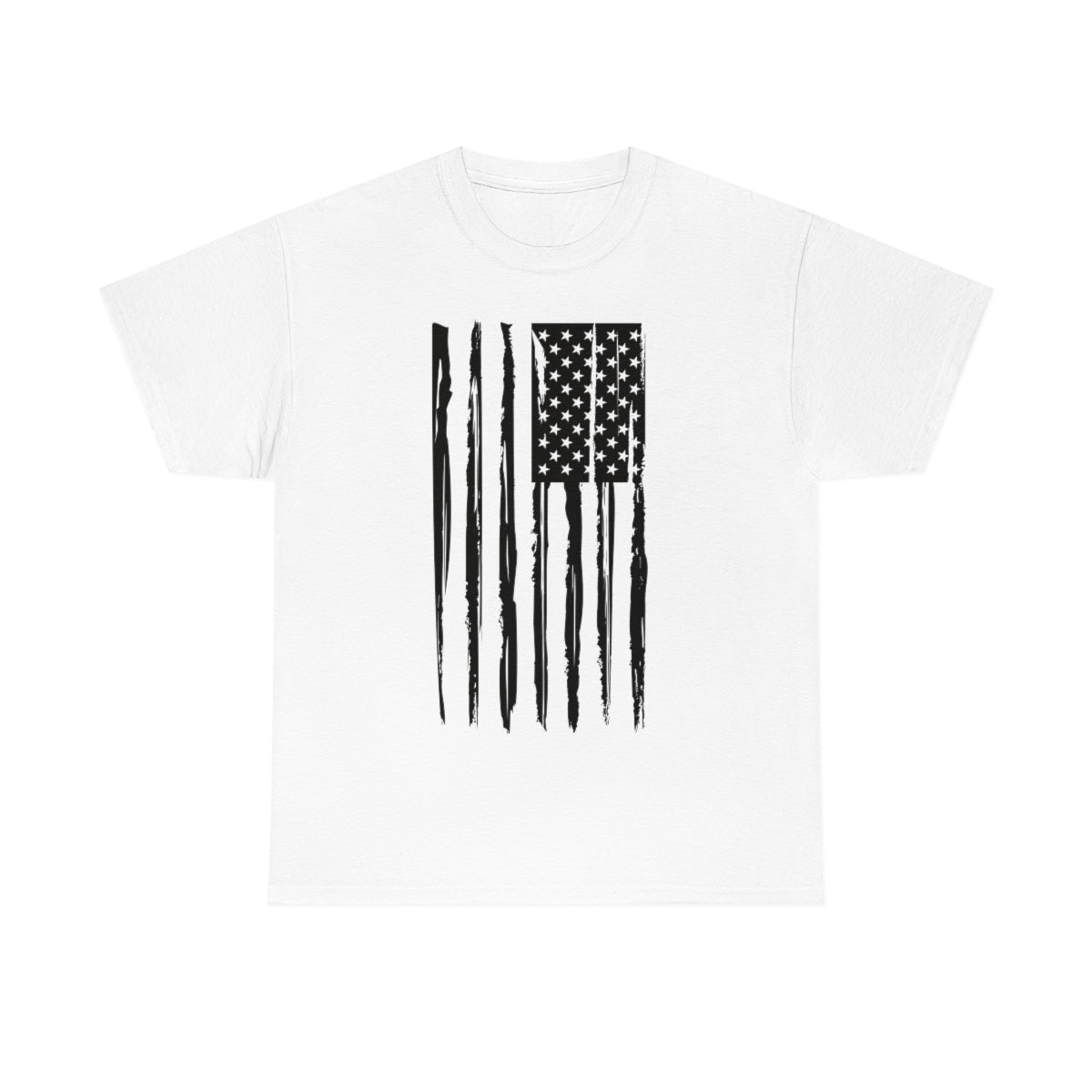 "Black Vertical Flag" Unisex Heavy Cotton Tee