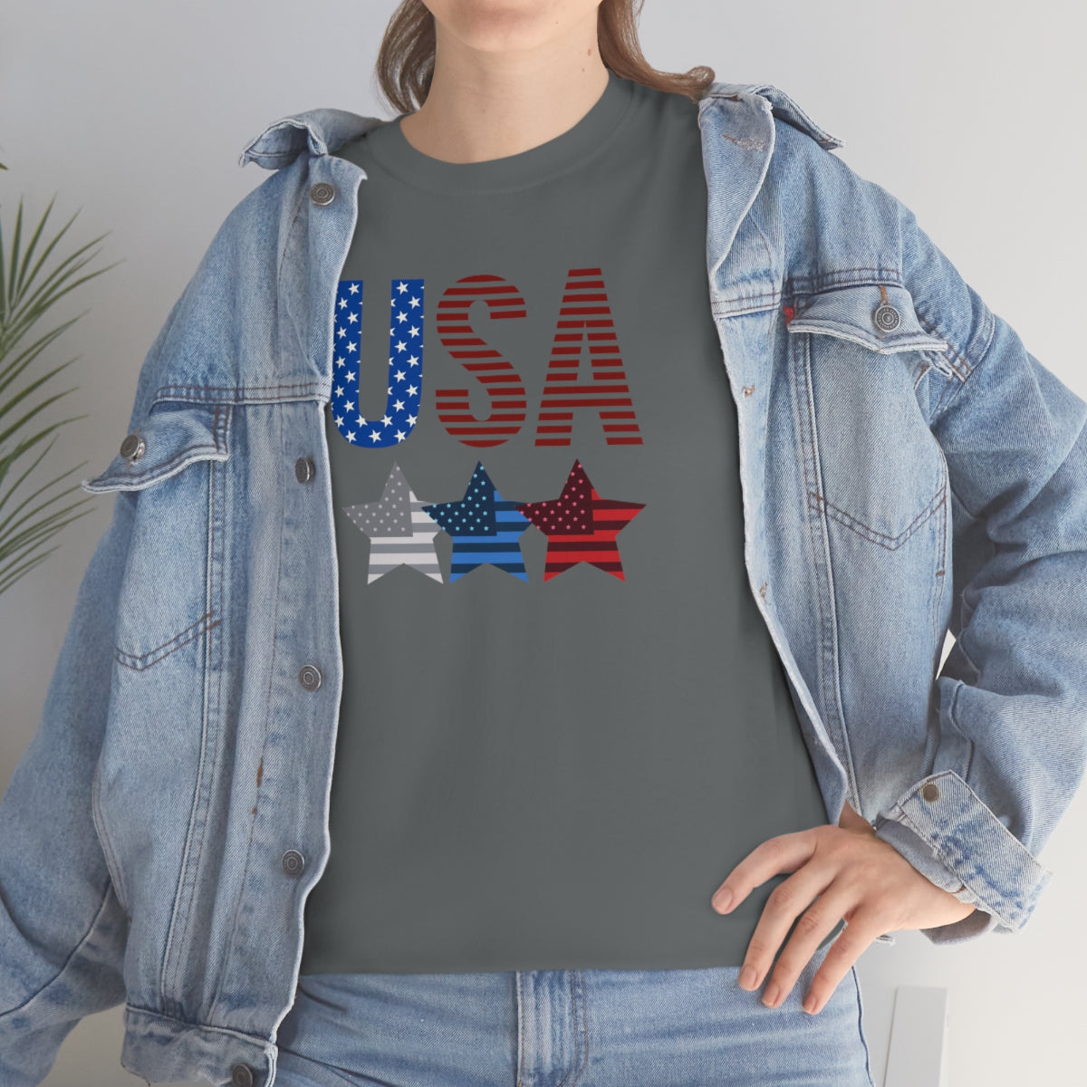 "USA Triple Stars" Unisex Heavy Cotton Tee