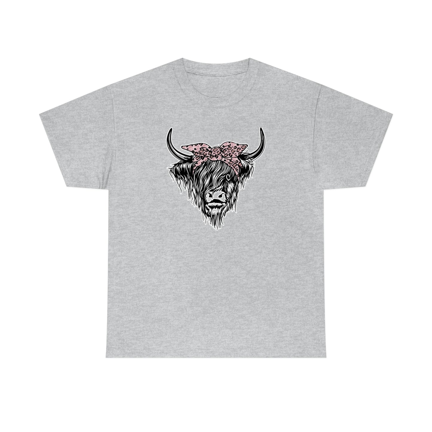 "Scared Highland Cow" Unisex Heavy Cotton Tee