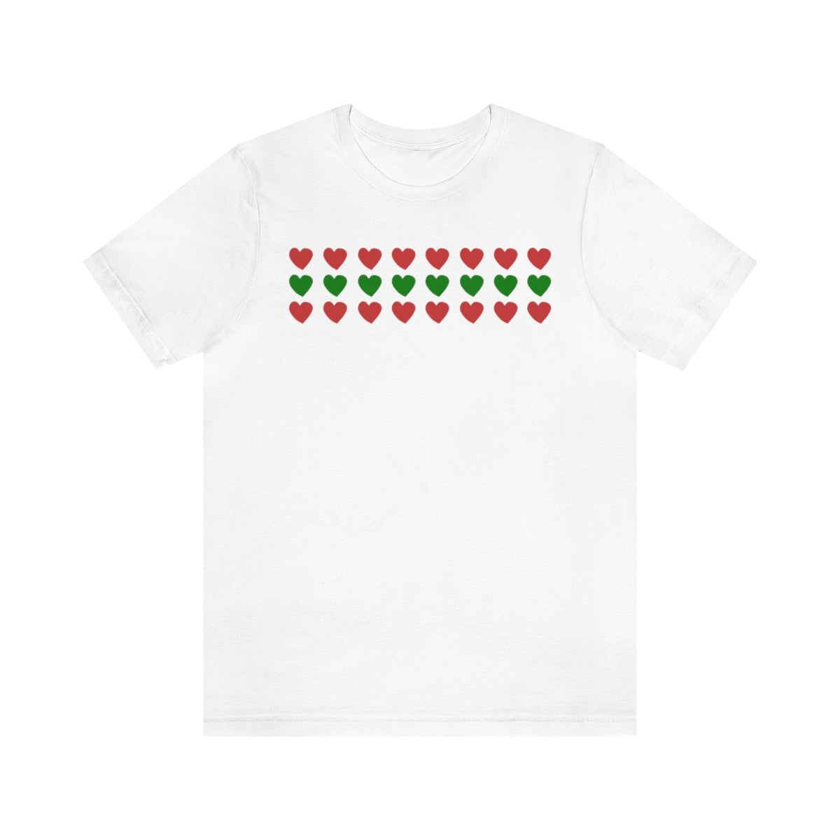 "Christmas Hearts" Unisex Jersey Short Sleeve Tee