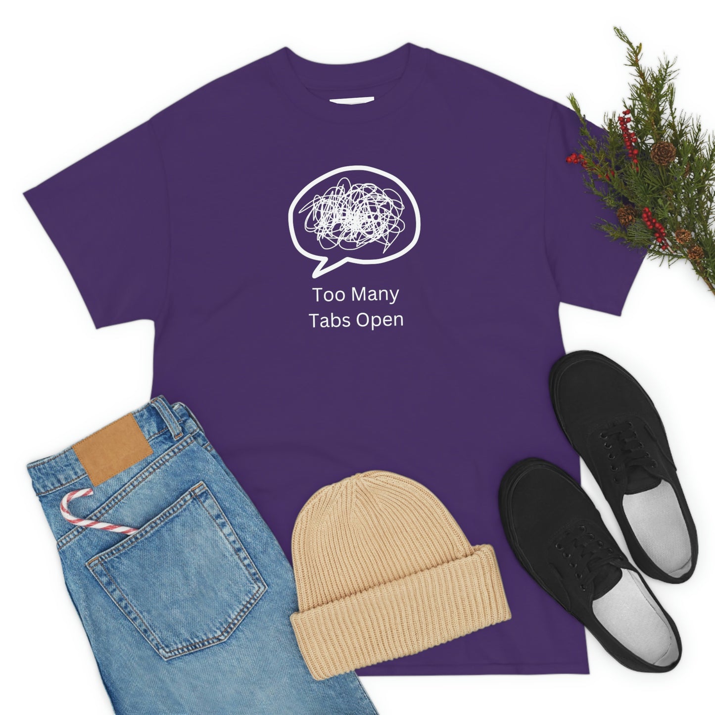 "Too Many Tabs Open" Unisex Heavy Cotton Tee