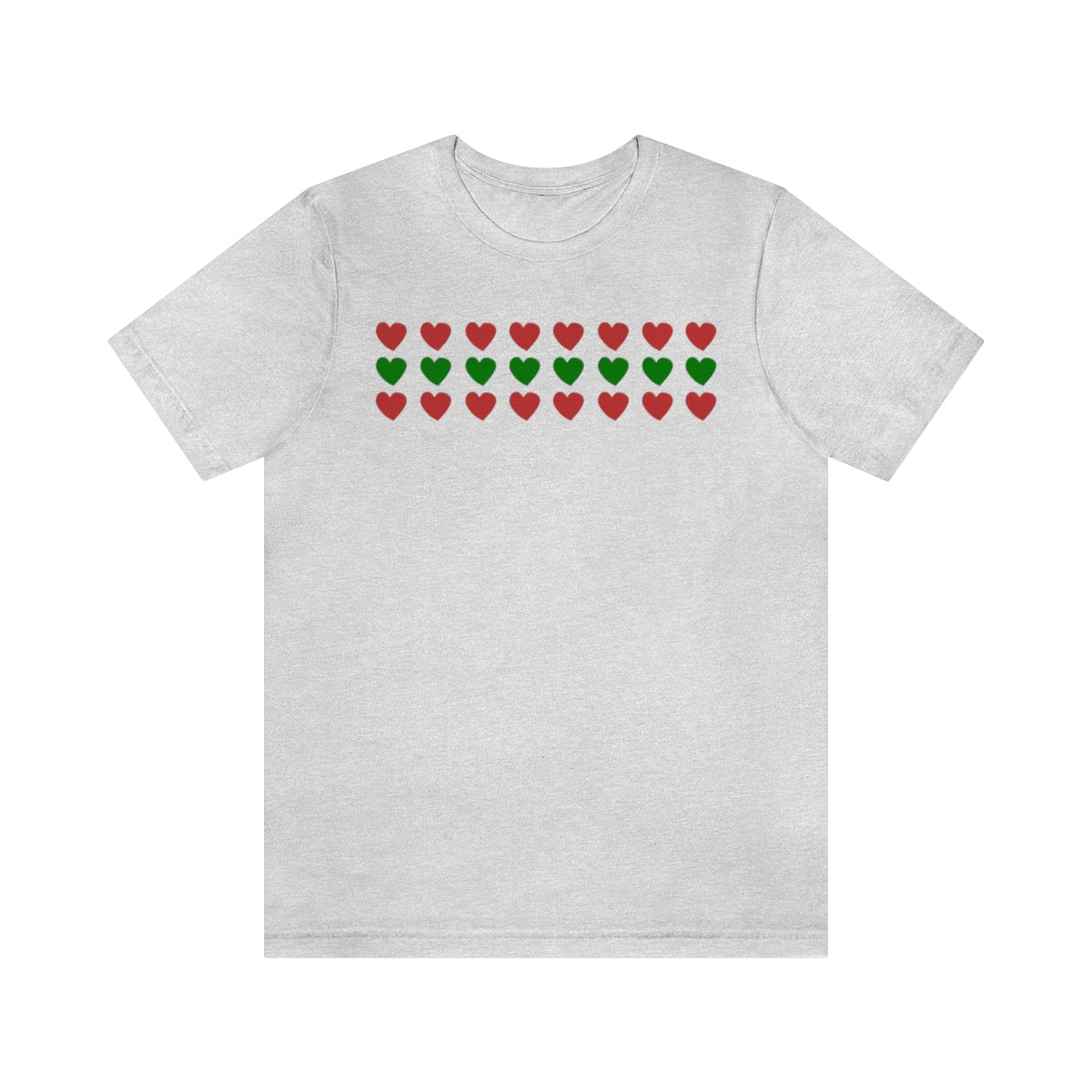 "Christmas Hearts" Unisex Jersey Short Sleeve Tee
