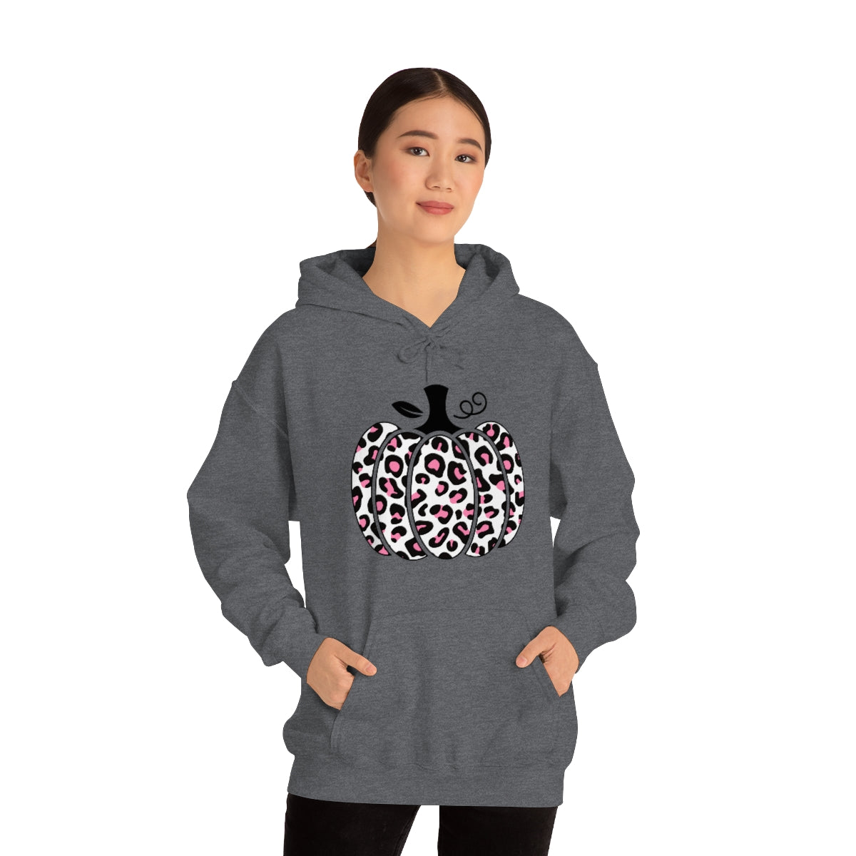 "Pink Leopard Pumpkin" Unisex Heavy Blend™ Hooded Sweatshirt