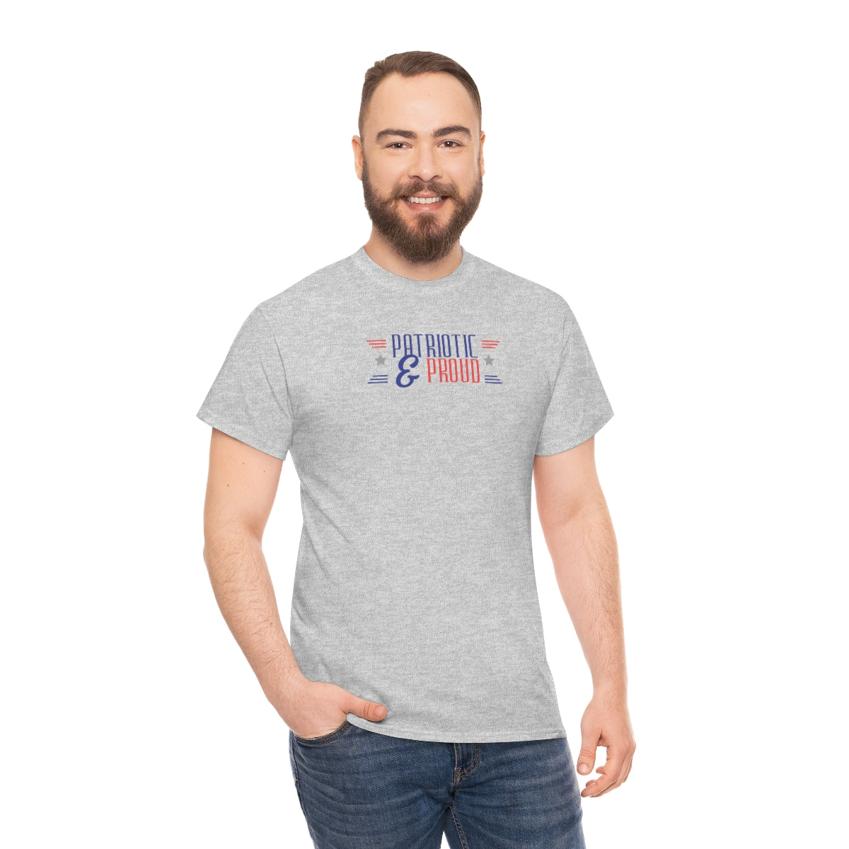 "Patriotic & Proud" Unisex Heavy Cotton Tee
