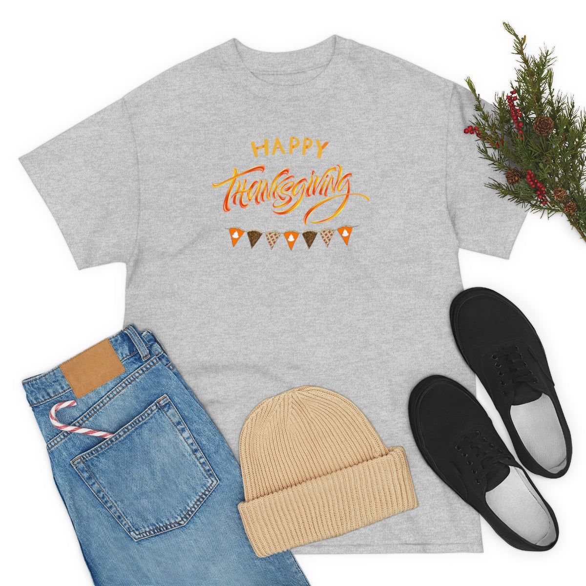 "Happy Thanksgiving" Unisex Heavy Cotton Tee