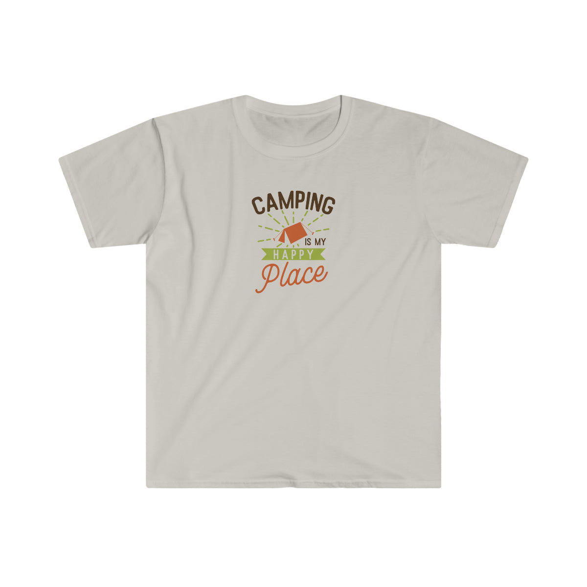 "Camping Is My Happy Place" Unisex Softstyle T-Shirt