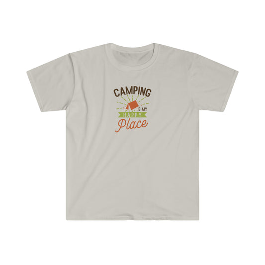 "Camping Is My Happy Place" Unisex Softstyle T-Shirt