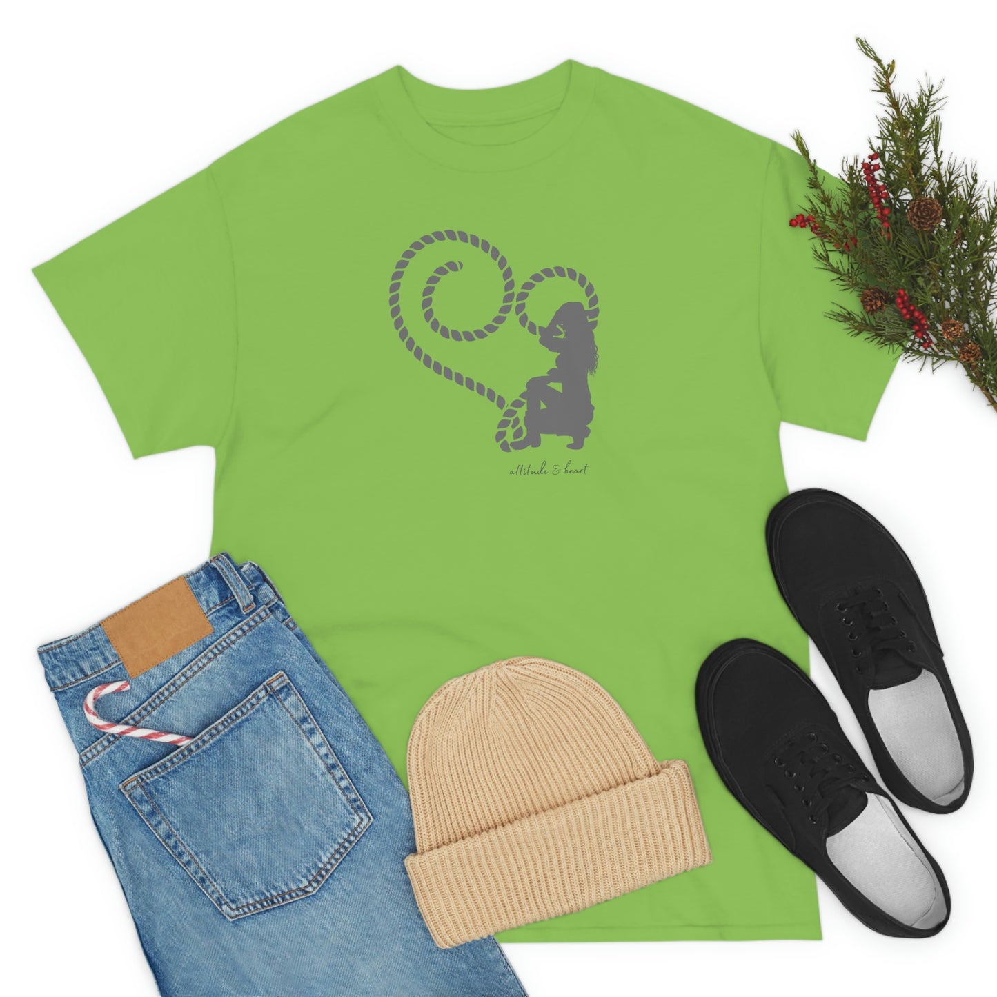 "Attitude & Heart" Unisex Heavy Cotton Tee