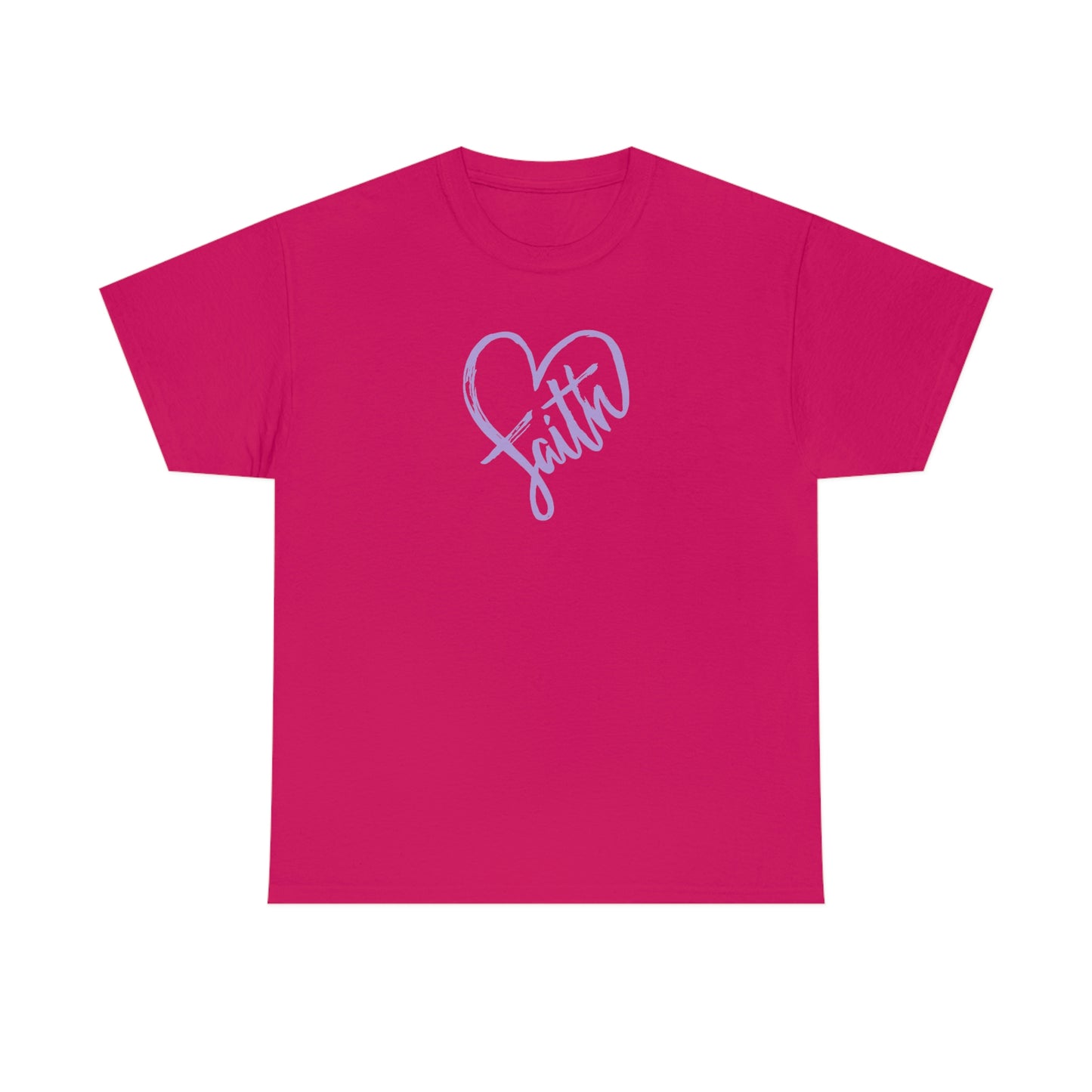 "Purple Faith Heart" Unisex Heavy Cotton Tee