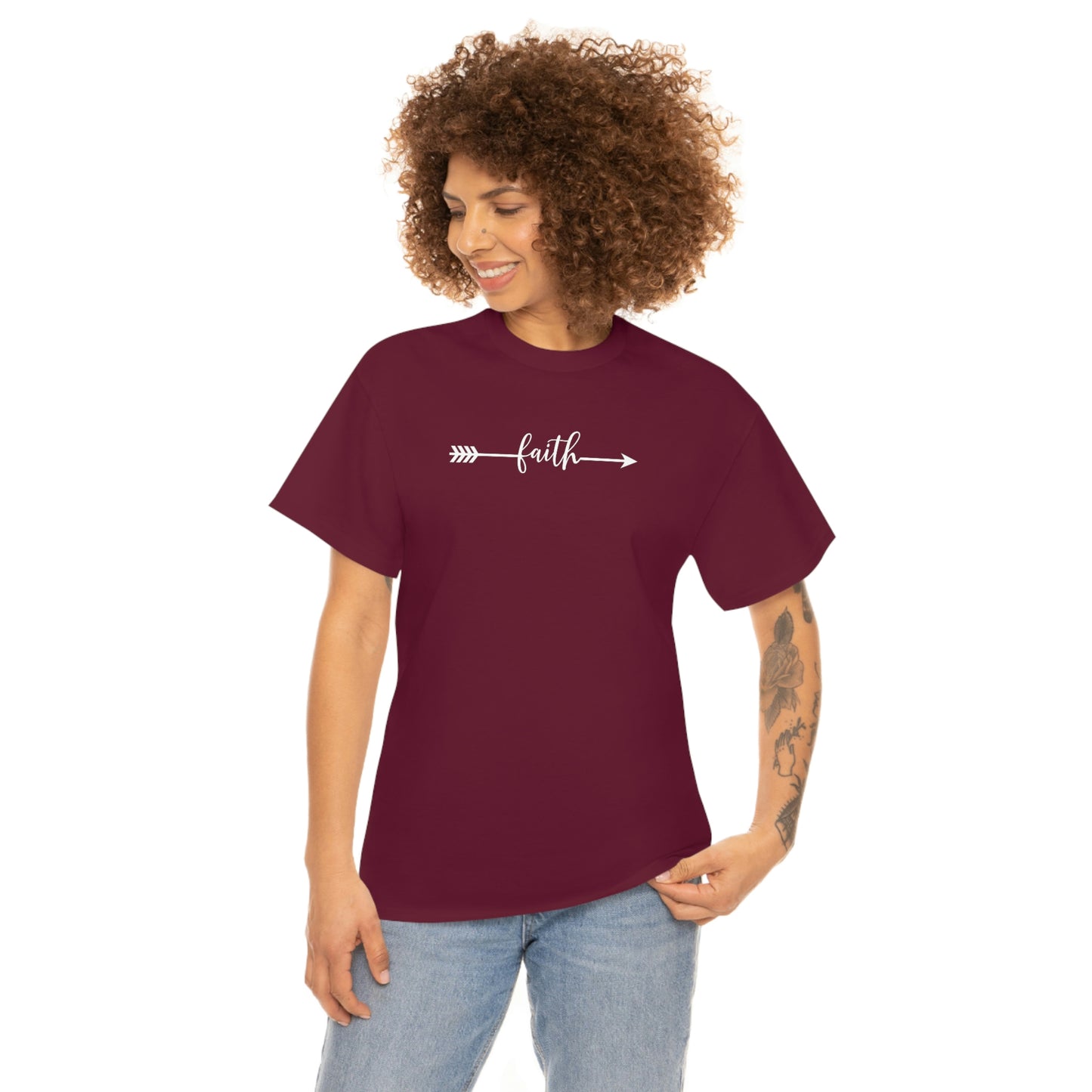 "Faith Arrow" Unisex Heavy Cotton Tee