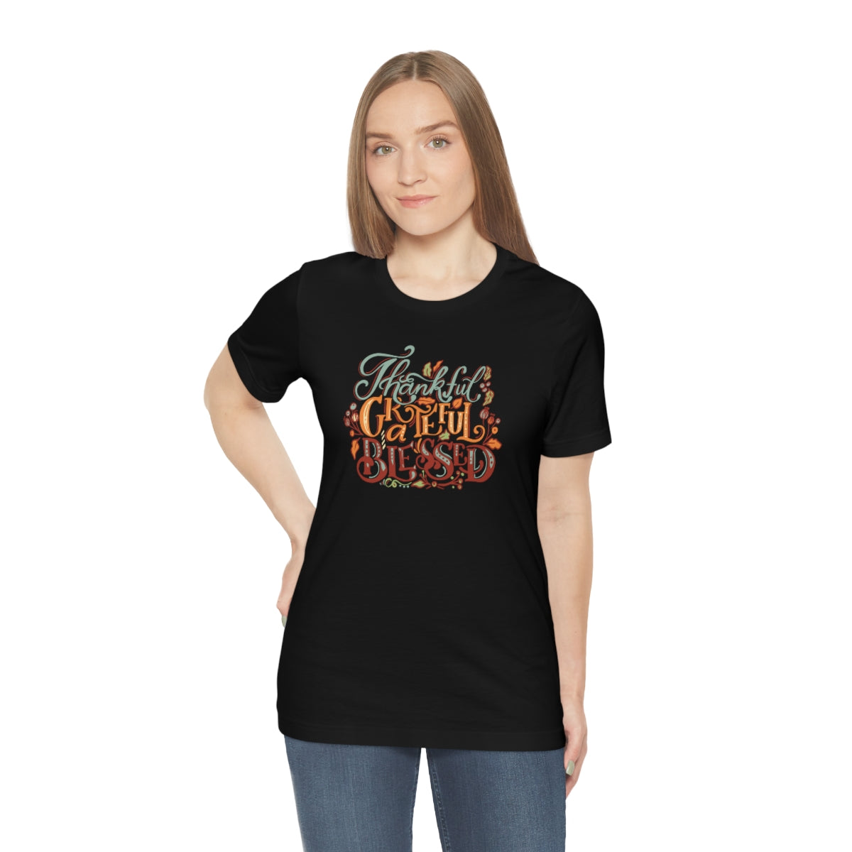 Thankful Grateful Blessed Unisex Jersey Short Sleeve Tee