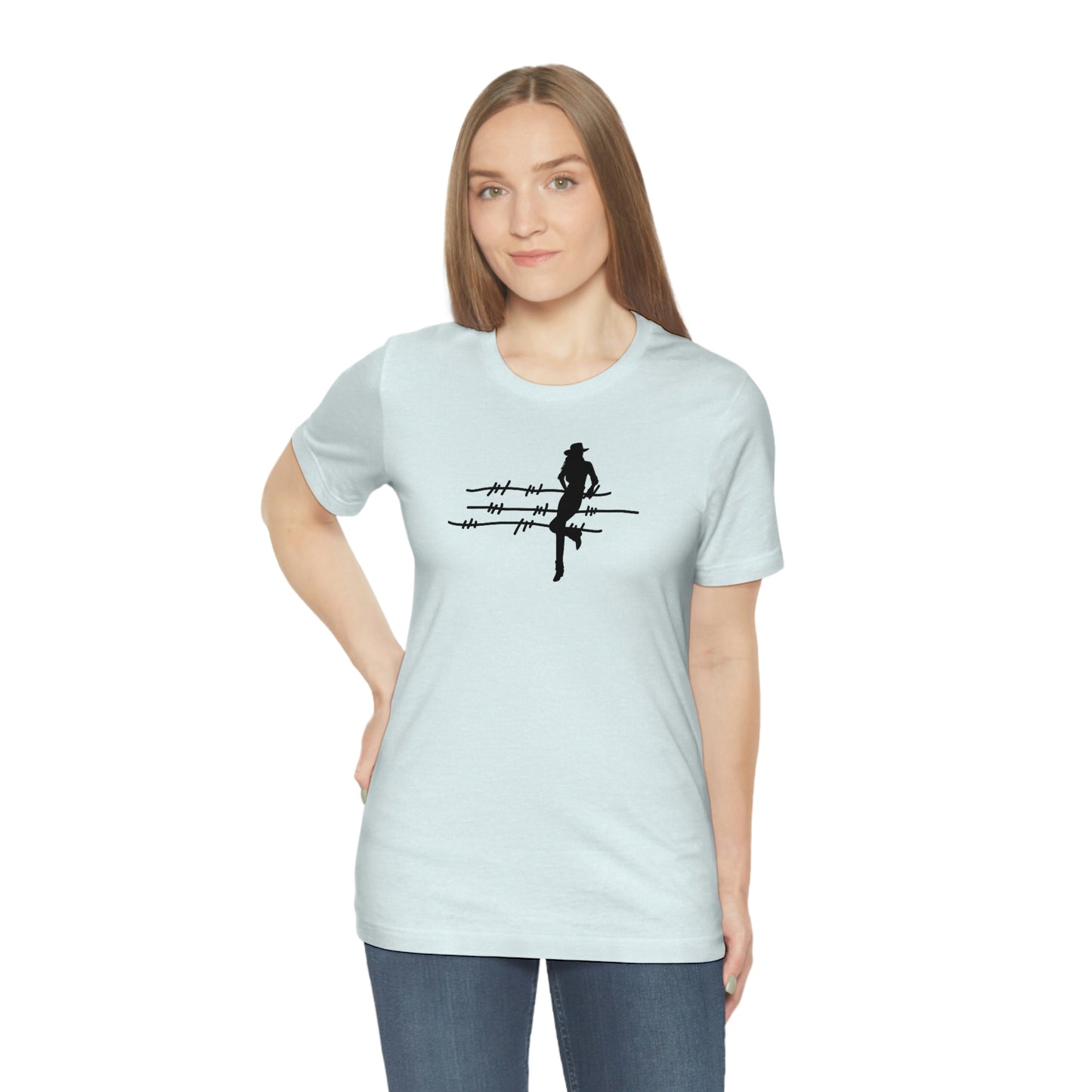 "On The Fence (black image) Unisex Jersey Short Sleeve Tee