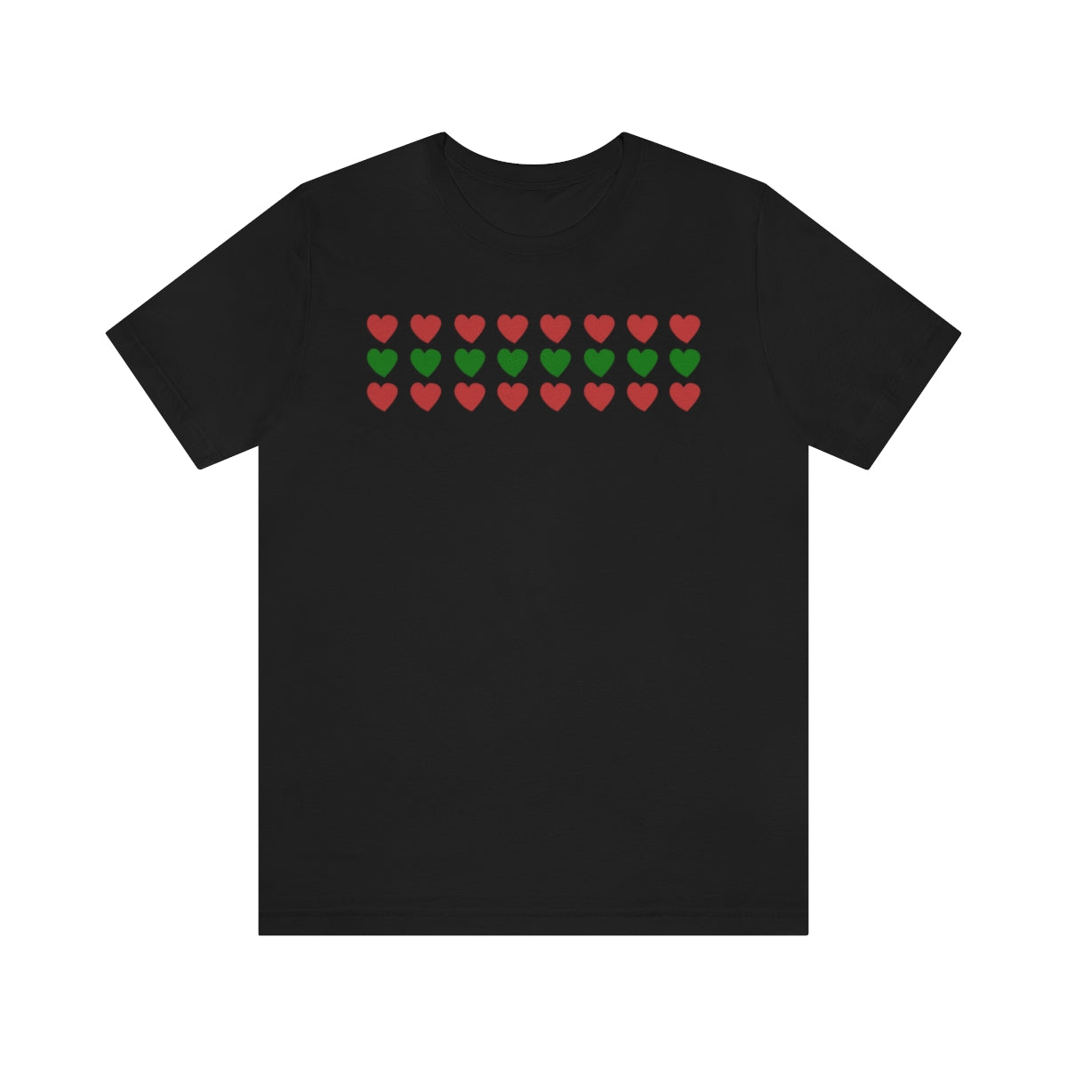 "Christmas Hearts" Unisex Jersey Short Sleeve Tee