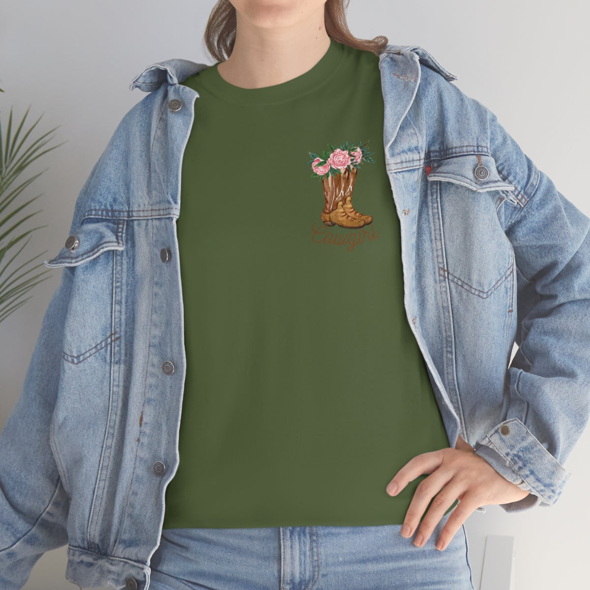 "Cowgirl/Herd That" Unisex Heavy Cotton Tee Front/Back Designs