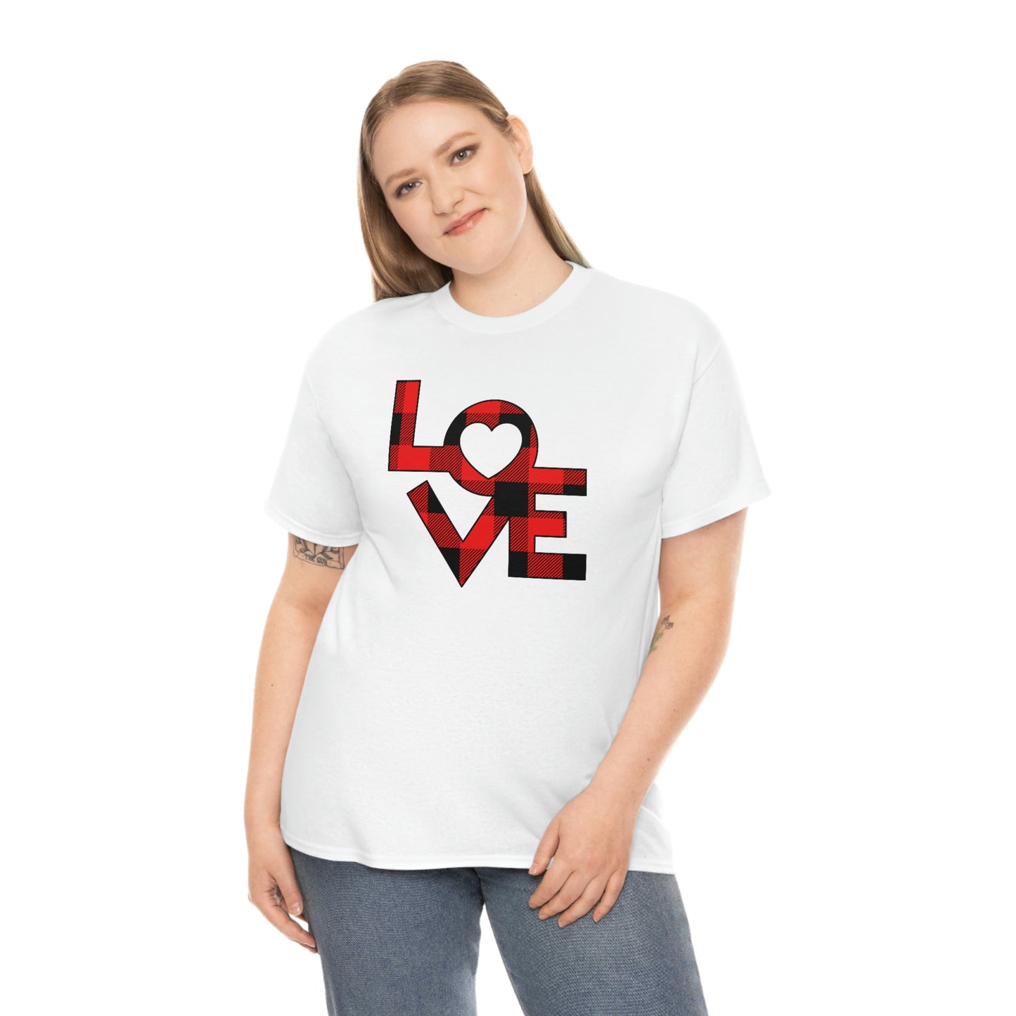 "Plaid LOVE" Unisex Heavy Cotton Tee