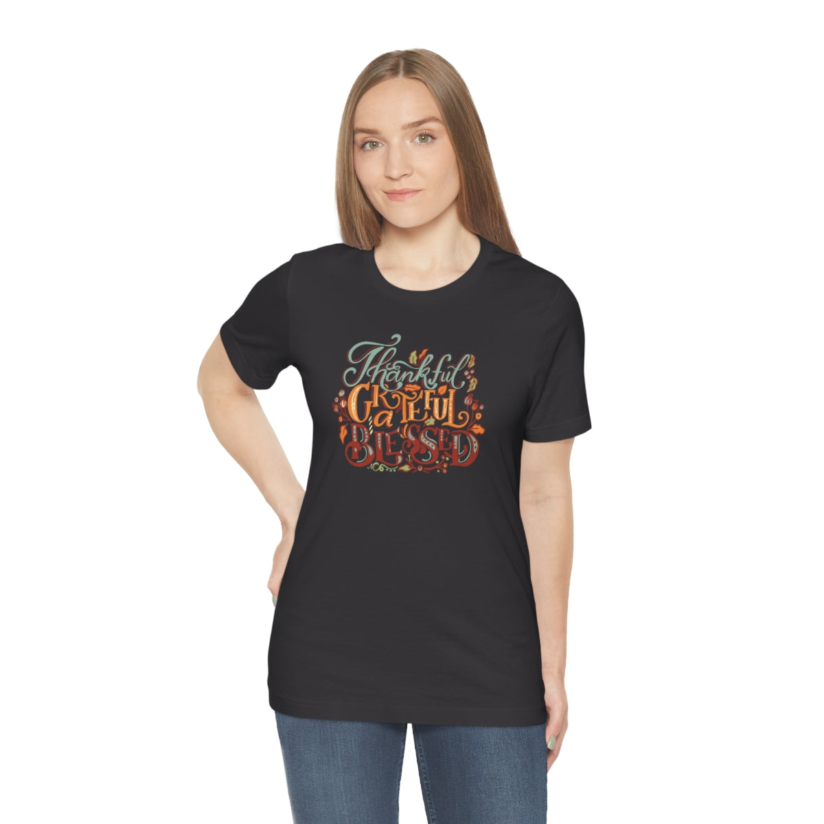 Thankful Grateful Blessed Unisex Jersey Short Sleeve Tee