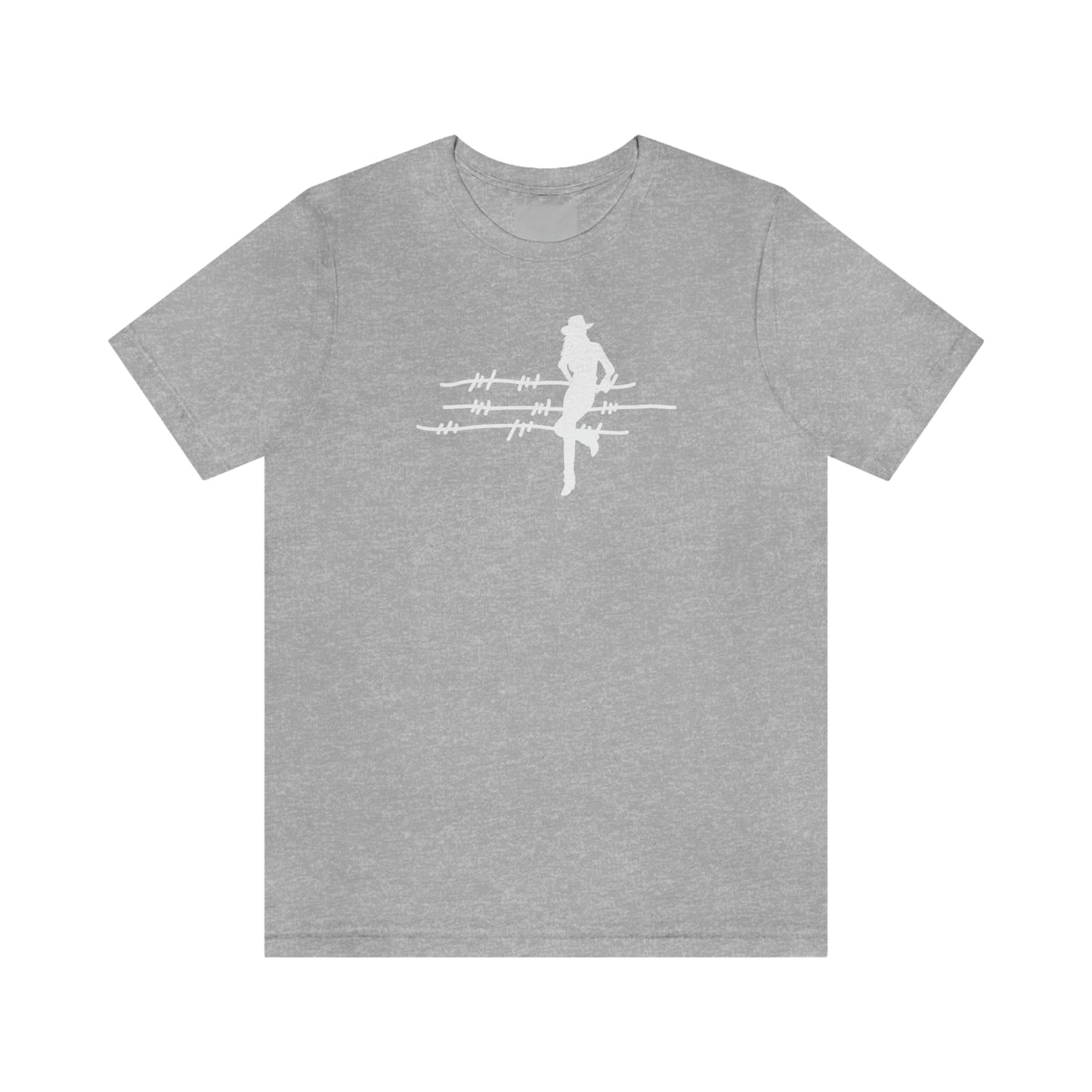 "On The Fence" (white image) Unisex Jersey Short Sleeve Tee