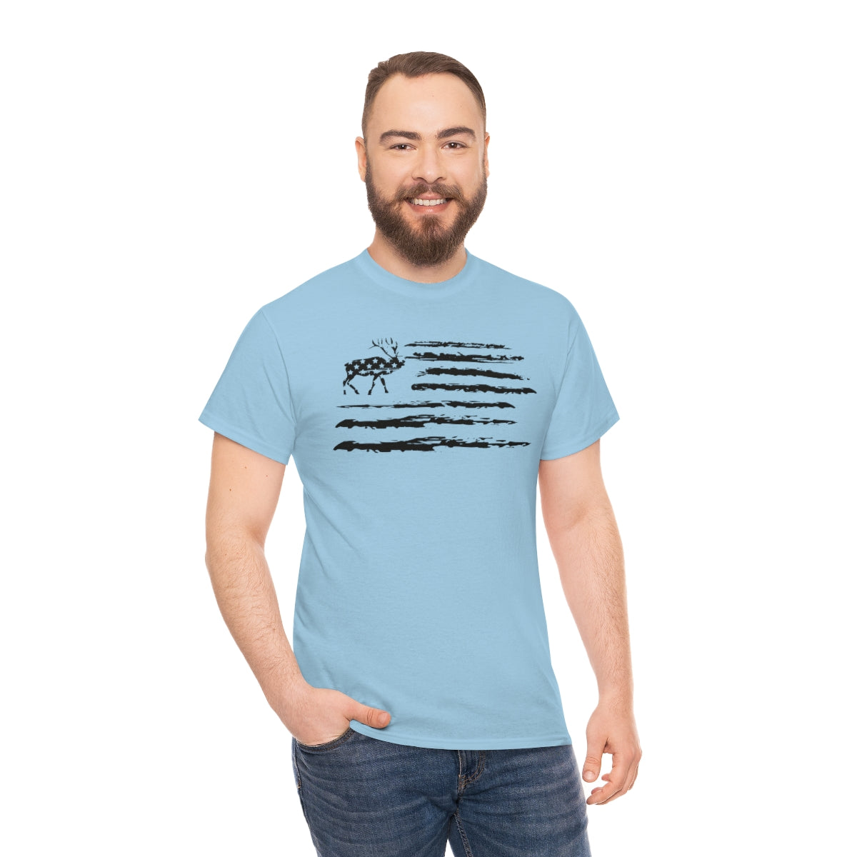 "Black Deer Flag" Unisex Heavy Cotton Tee