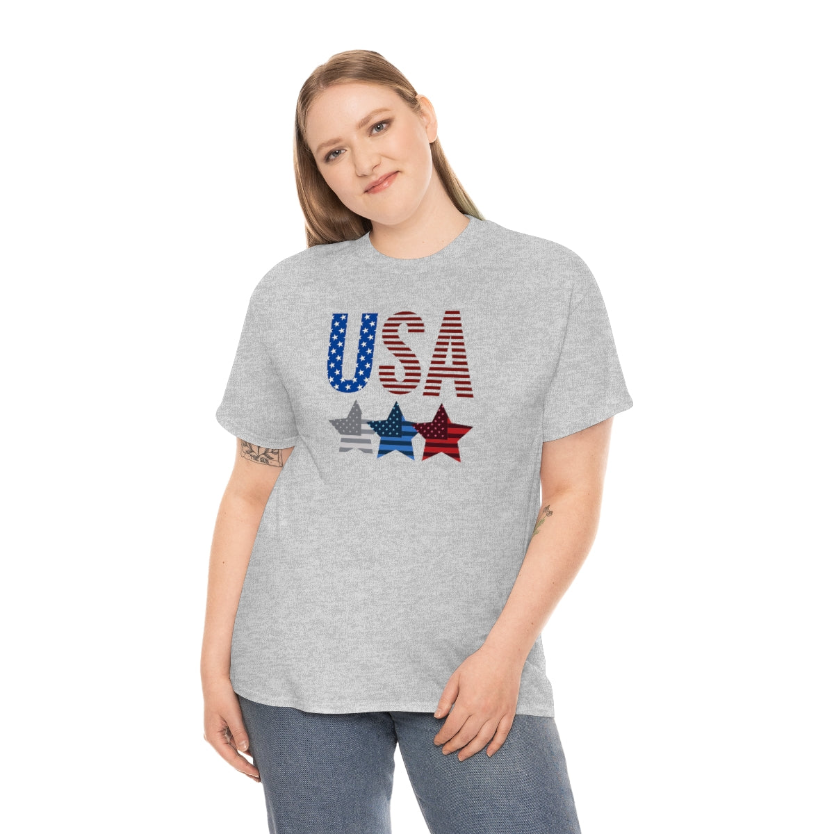 "USA Triple Stars" Unisex Heavy Cotton Tee