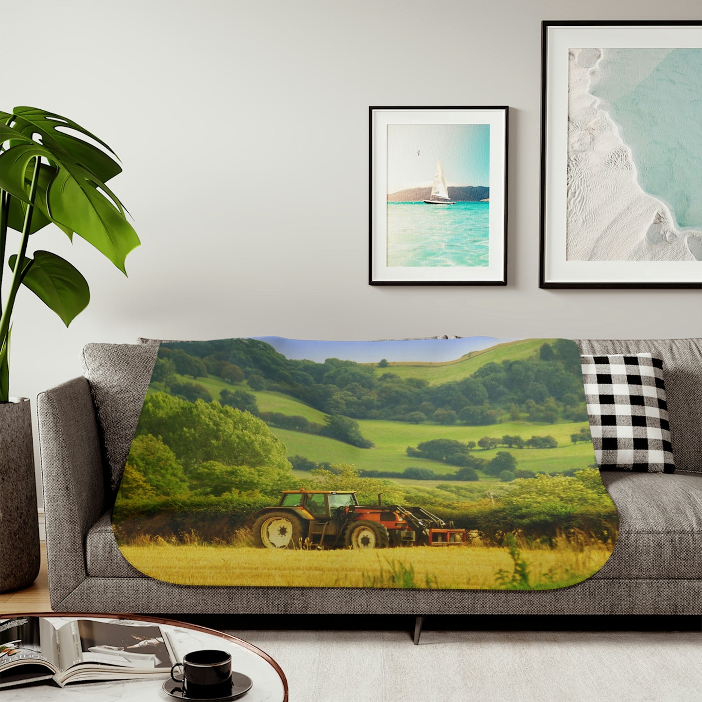 "The Farm" Sherpa Blanket, Two Colors
