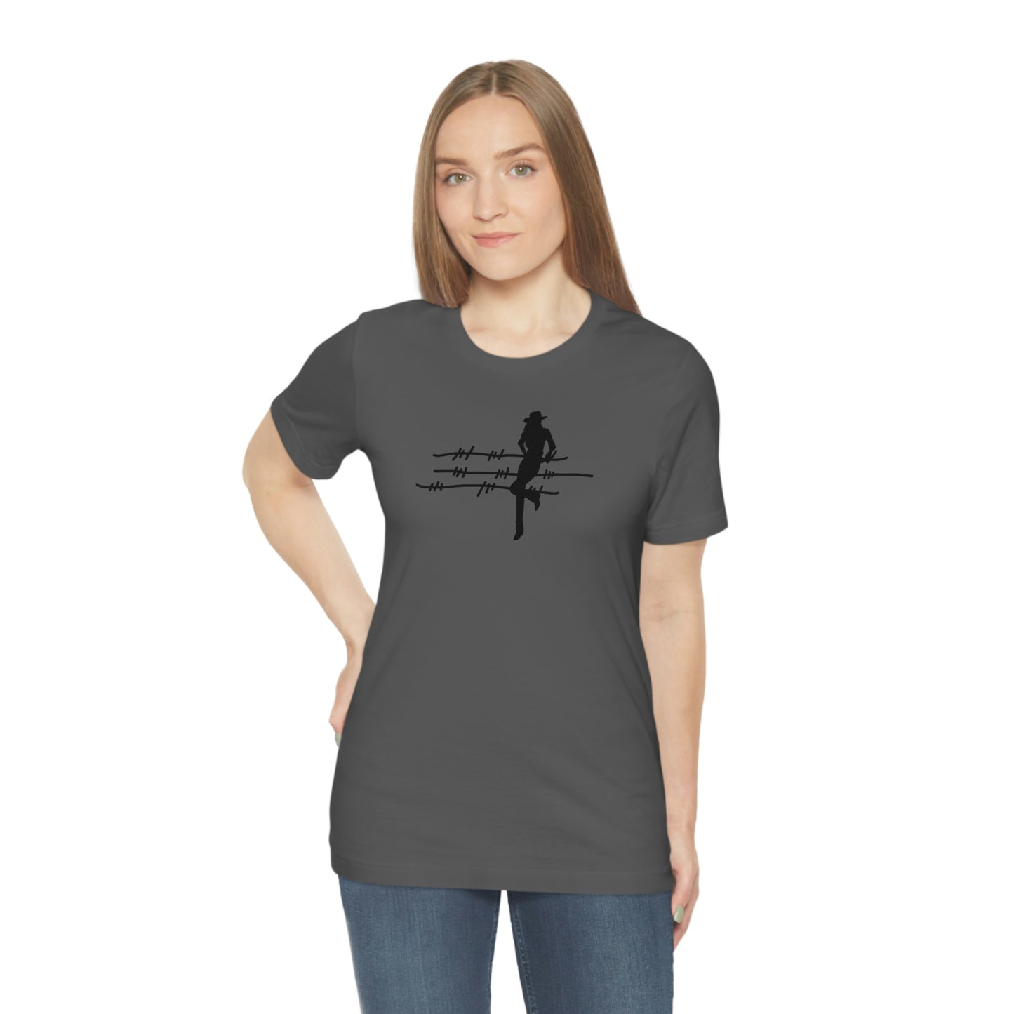 "On The Fence (black image) Unisex Jersey Short Sleeve Tee