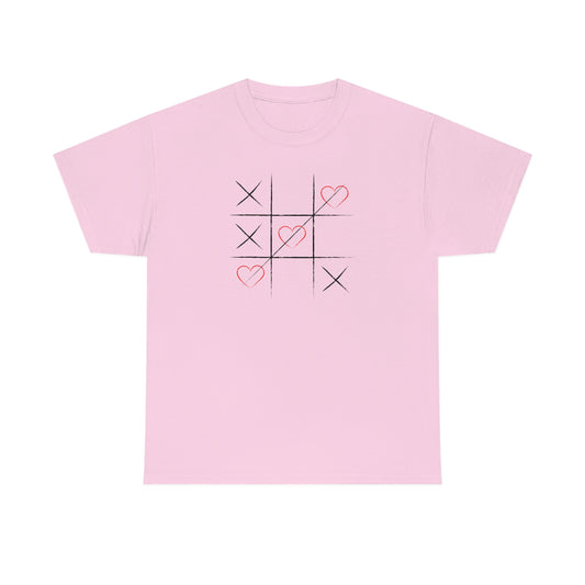 "XOXO Tic-Tac-Toe" Unisex Heavy Cotton Tee