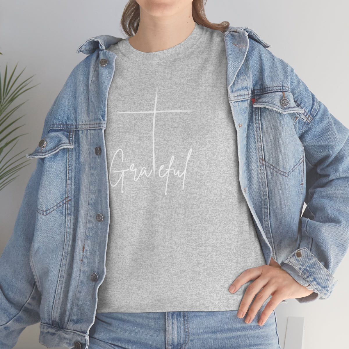 "Grateful Cross" Unisex Heavy Cotton Tee