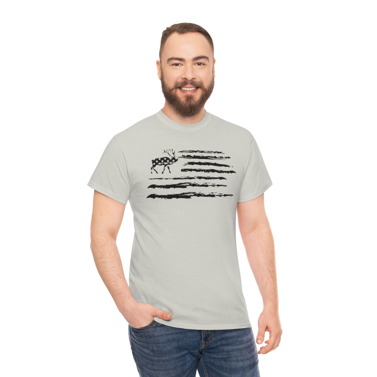 "Black Deer Flag" Unisex Heavy Cotton Tee