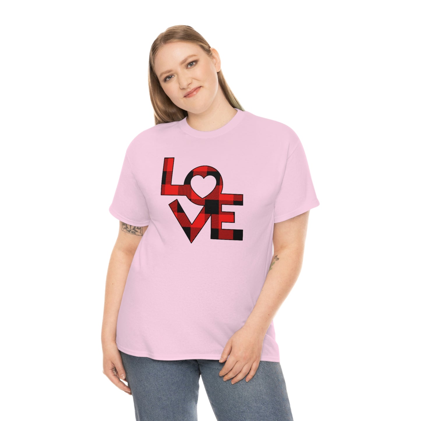 "Plaid LOVE" Unisex Heavy Cotton Tee