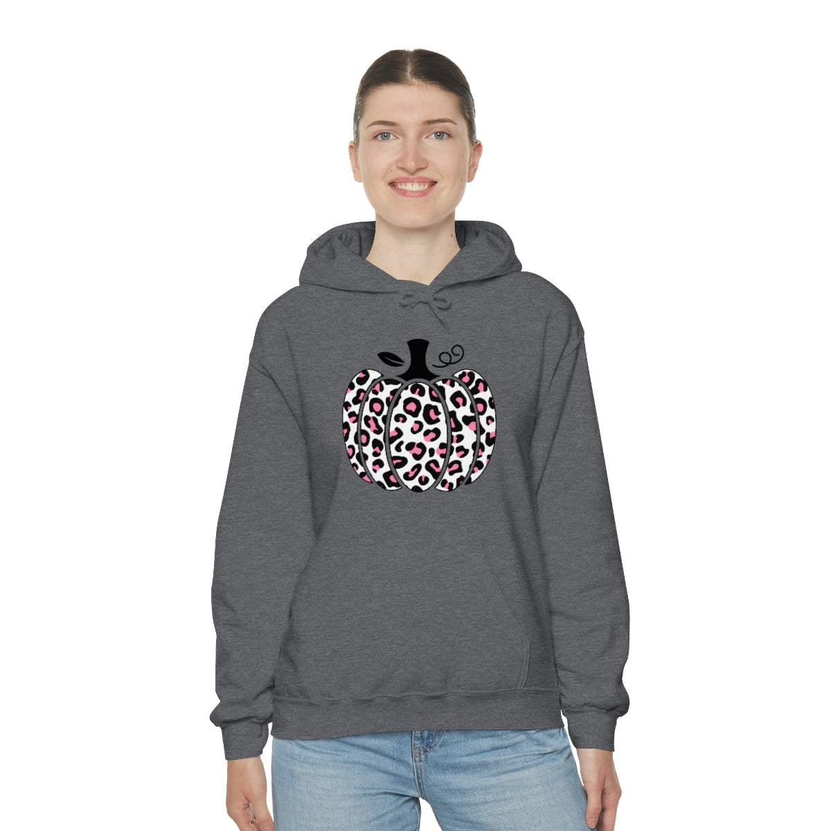 "Pink Leopard Pumpkin" Unisex Heavy Blend™ Hooded Sweatshirt