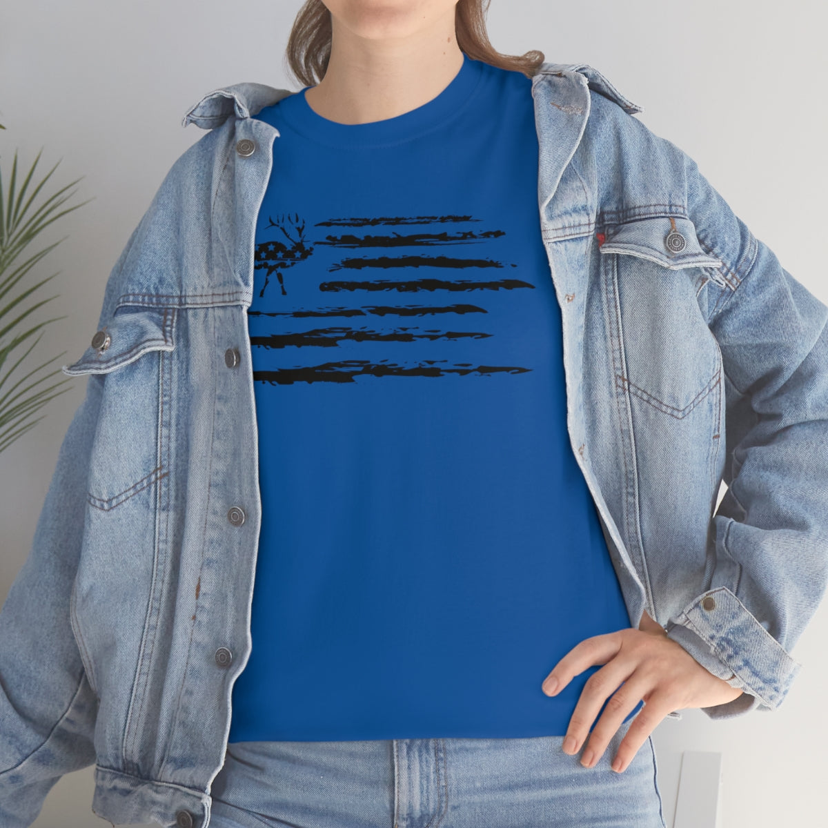 "Black Deer Flag" Unisex Heavy Cotton Tee