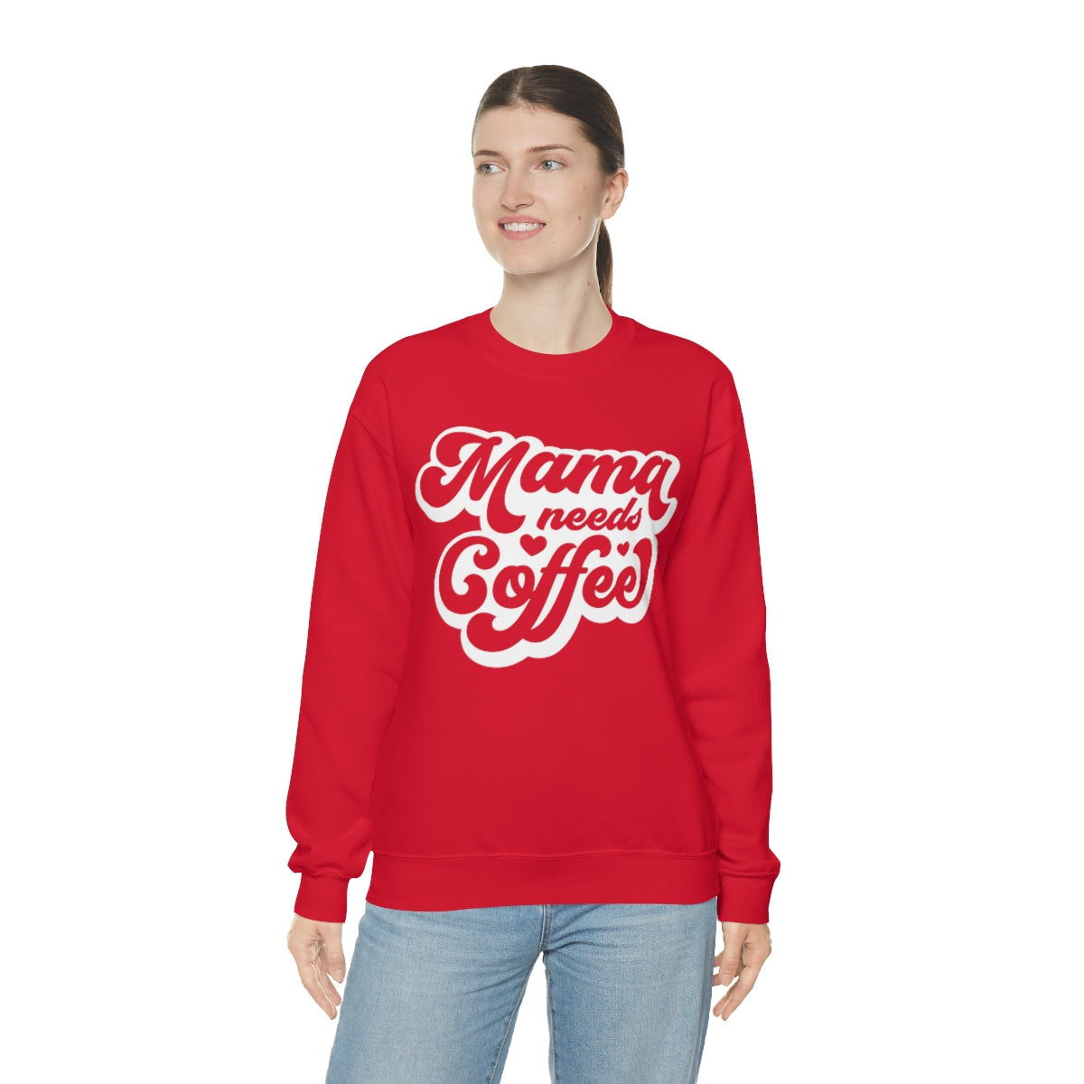 "Mama Needs Coffee" Unisex Heavy Blend™ Crewneck Sweatshirt